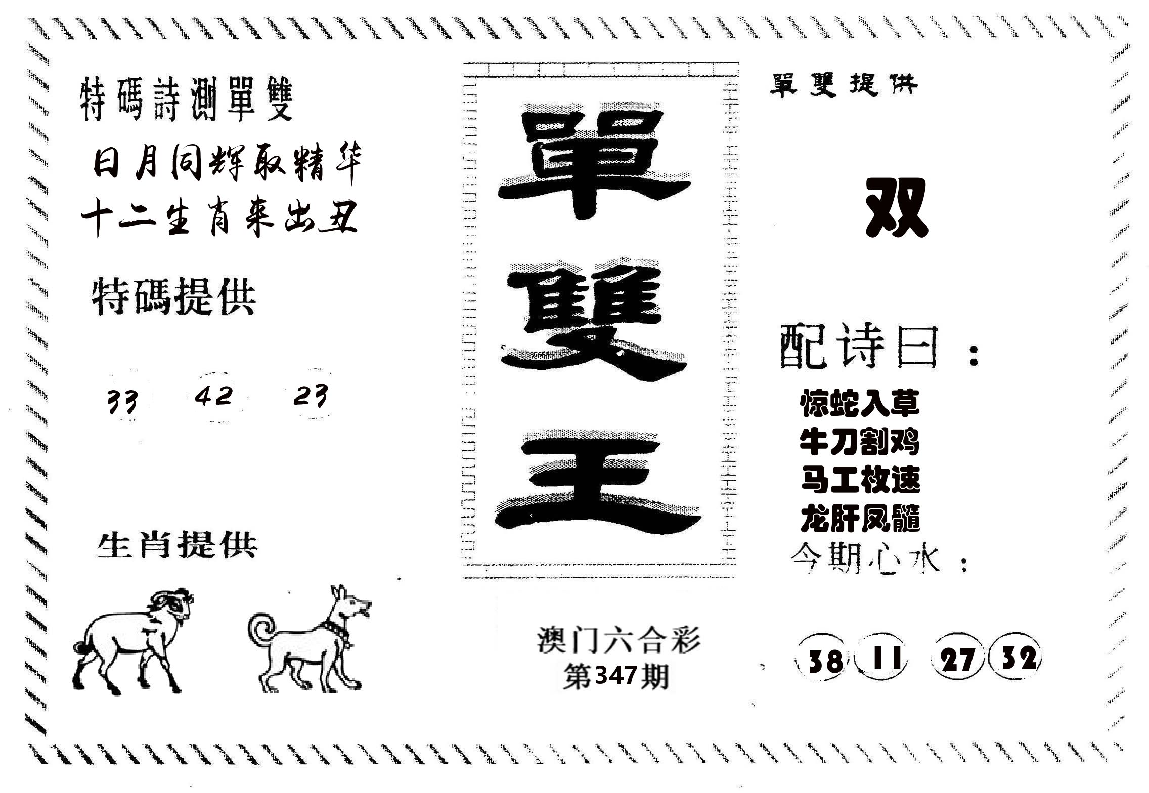 单双王B 第347期