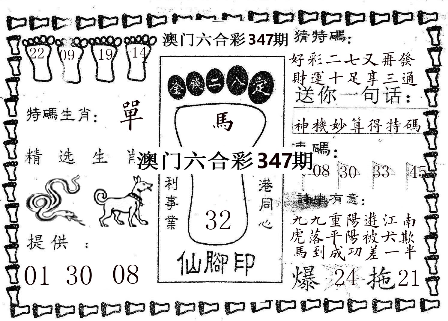 仙脚印 第347期