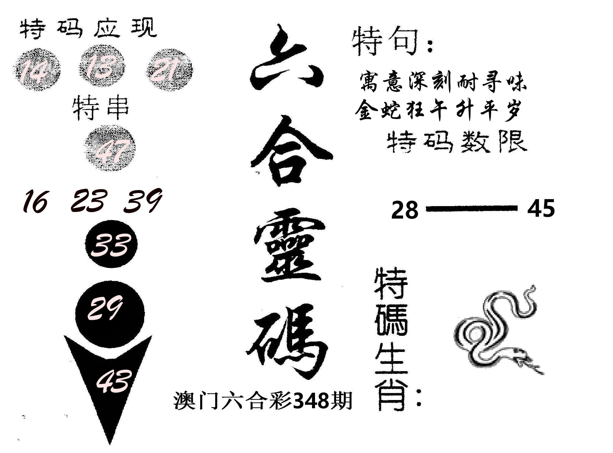 六合灵码 第348期