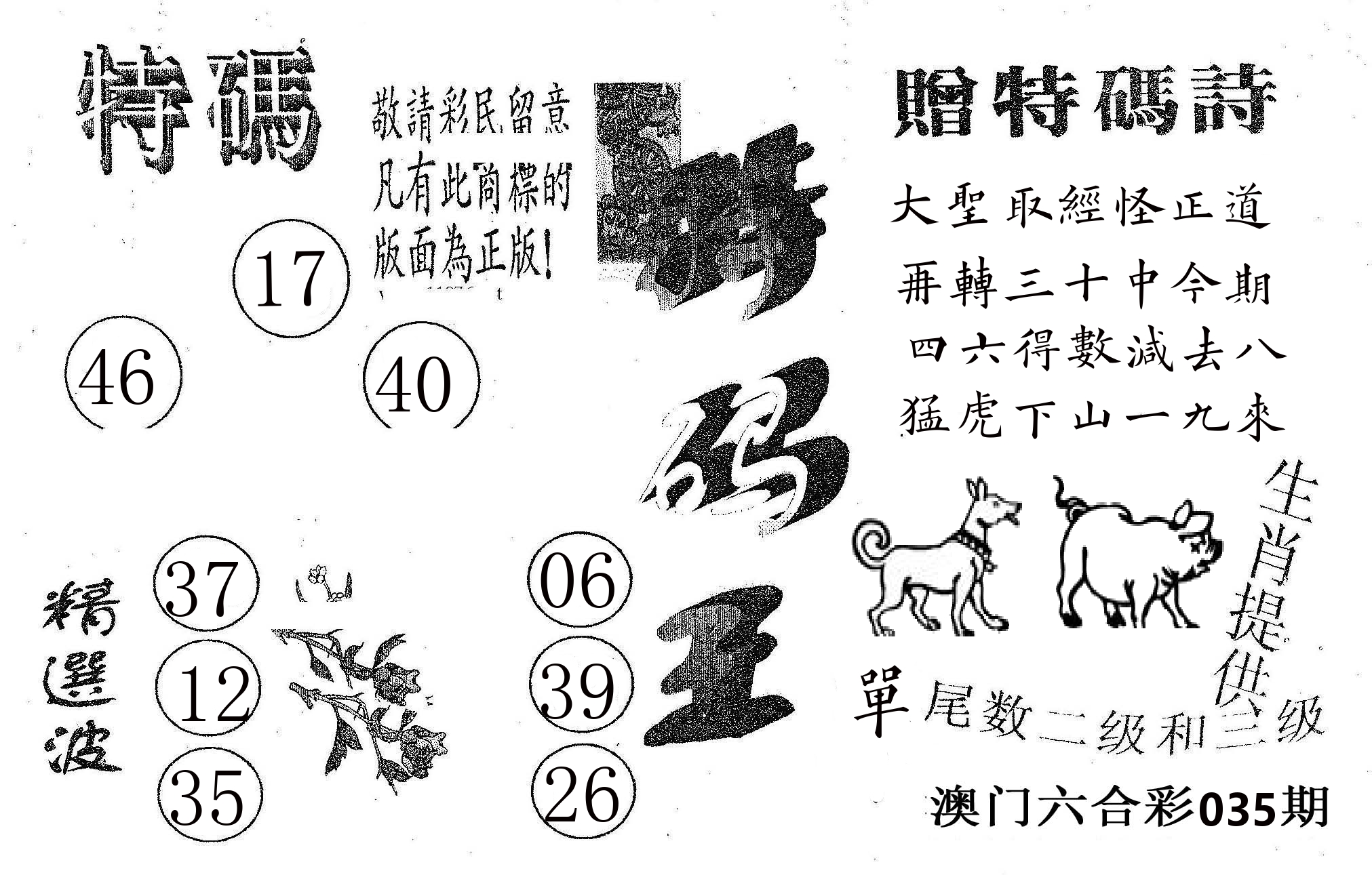 特码王A 第35期