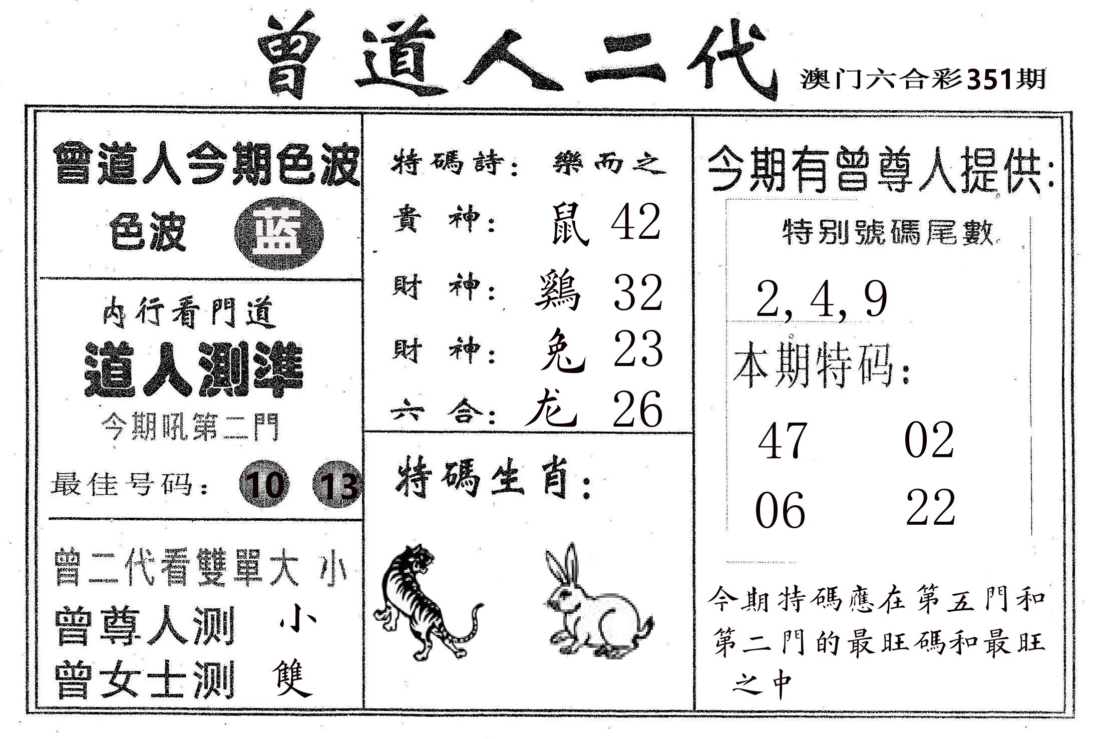 曾二代 第351期