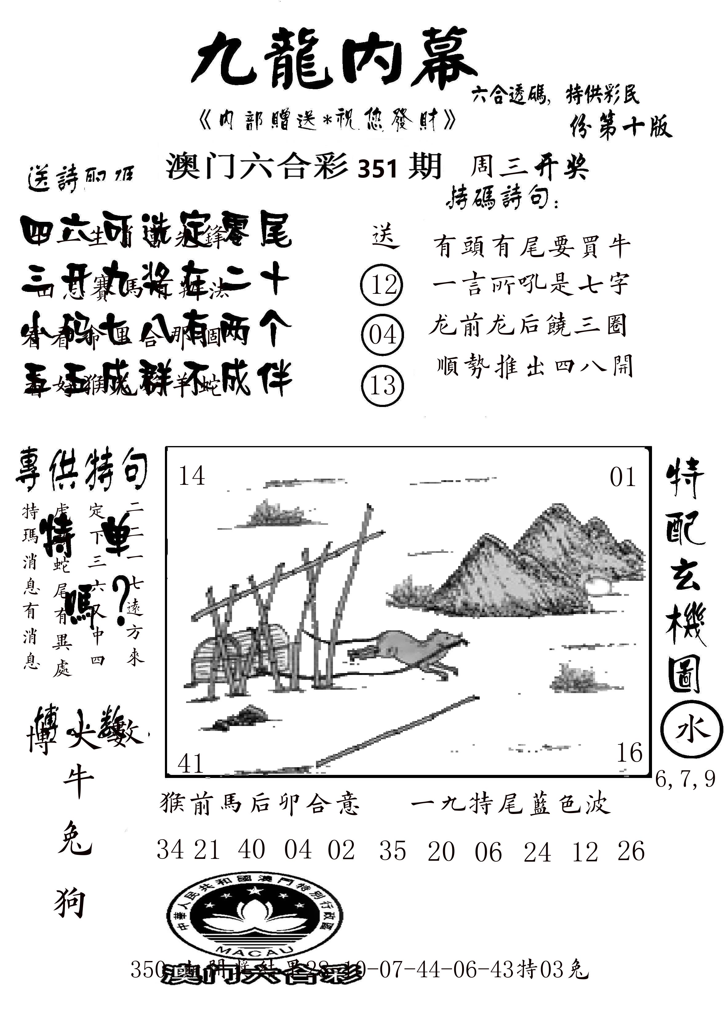 澳门传真2 第351期