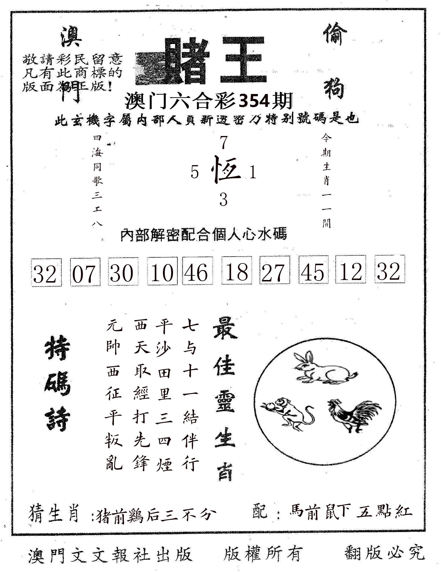 赌王 第354期