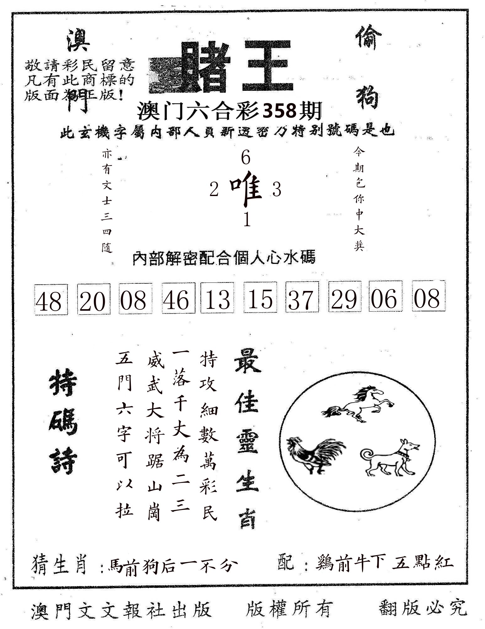 赌王 第358期