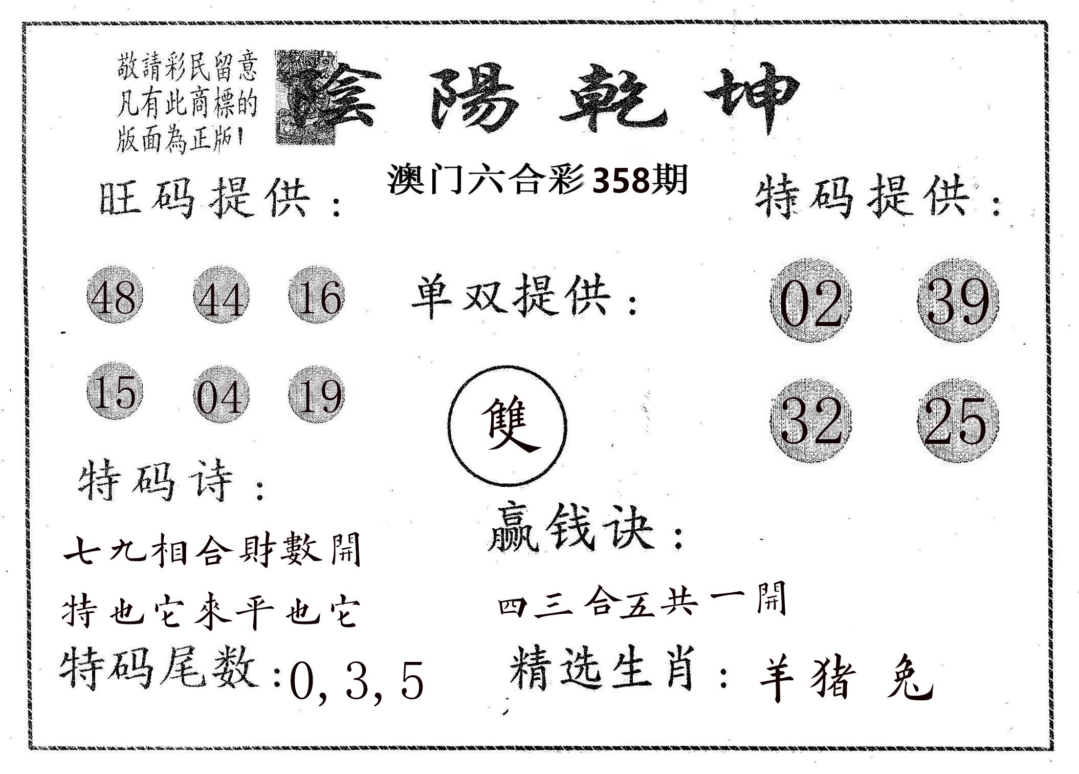 阴阳乾坤 第358期