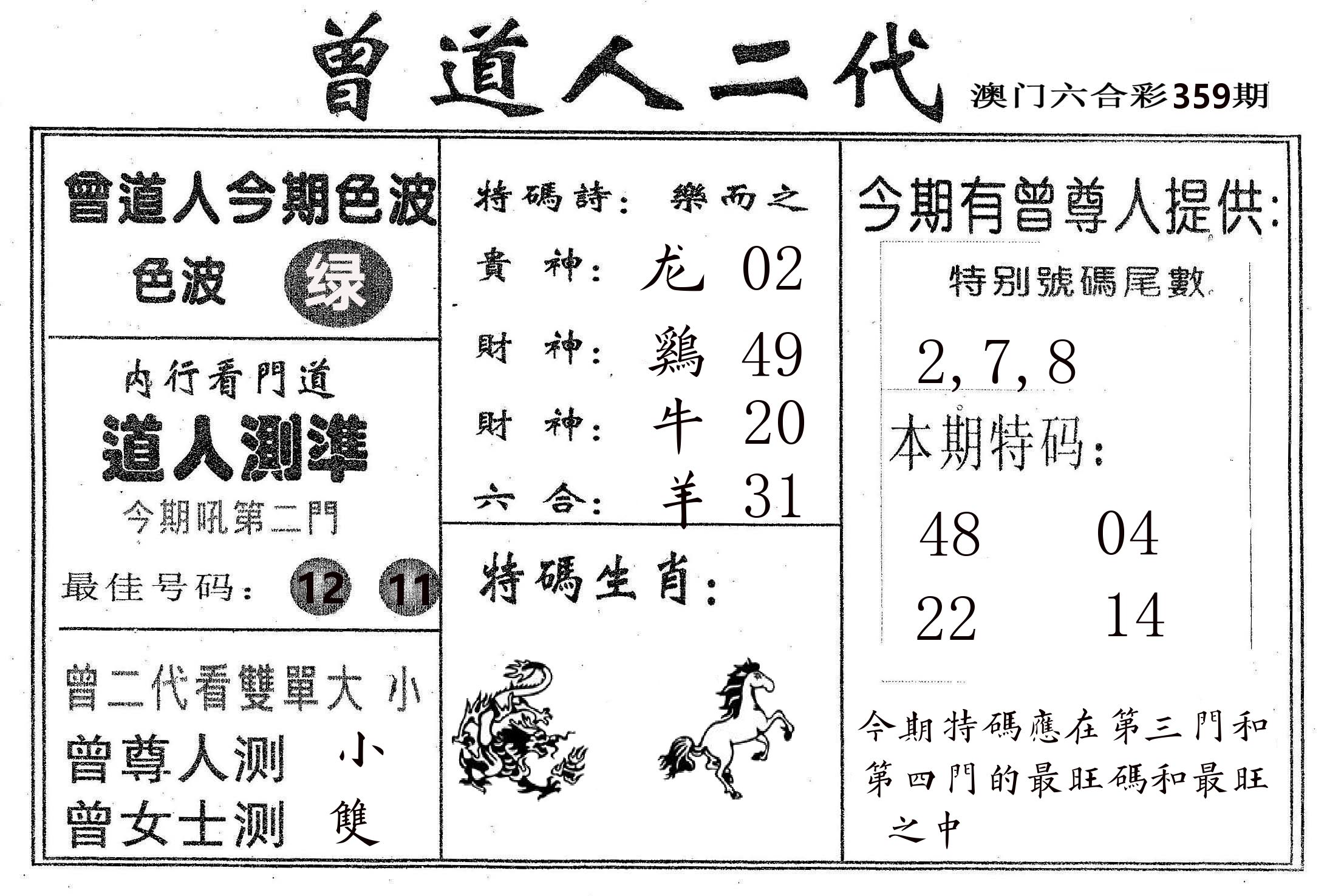 曾二代 第359期