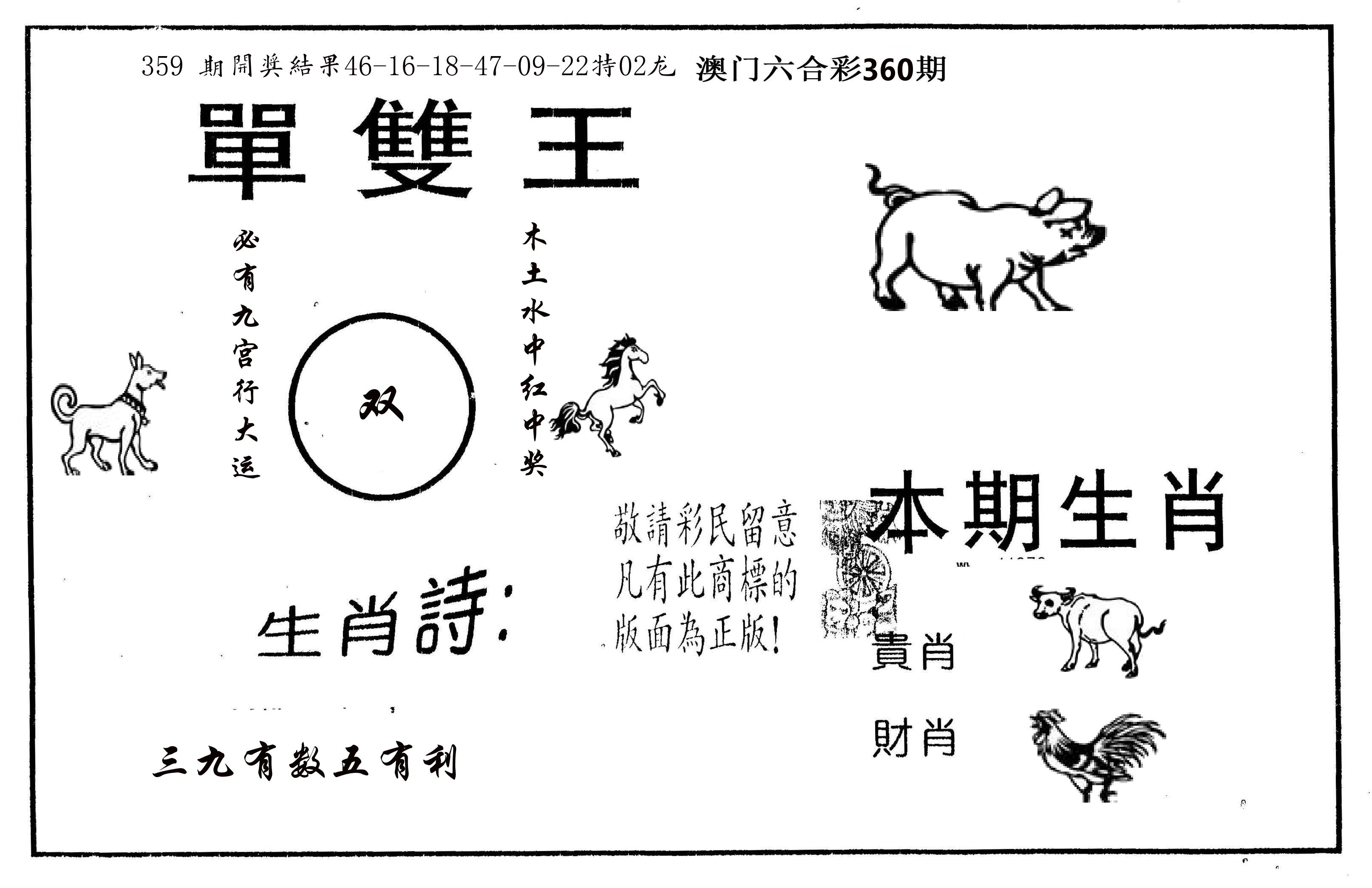 单双王A 第360期