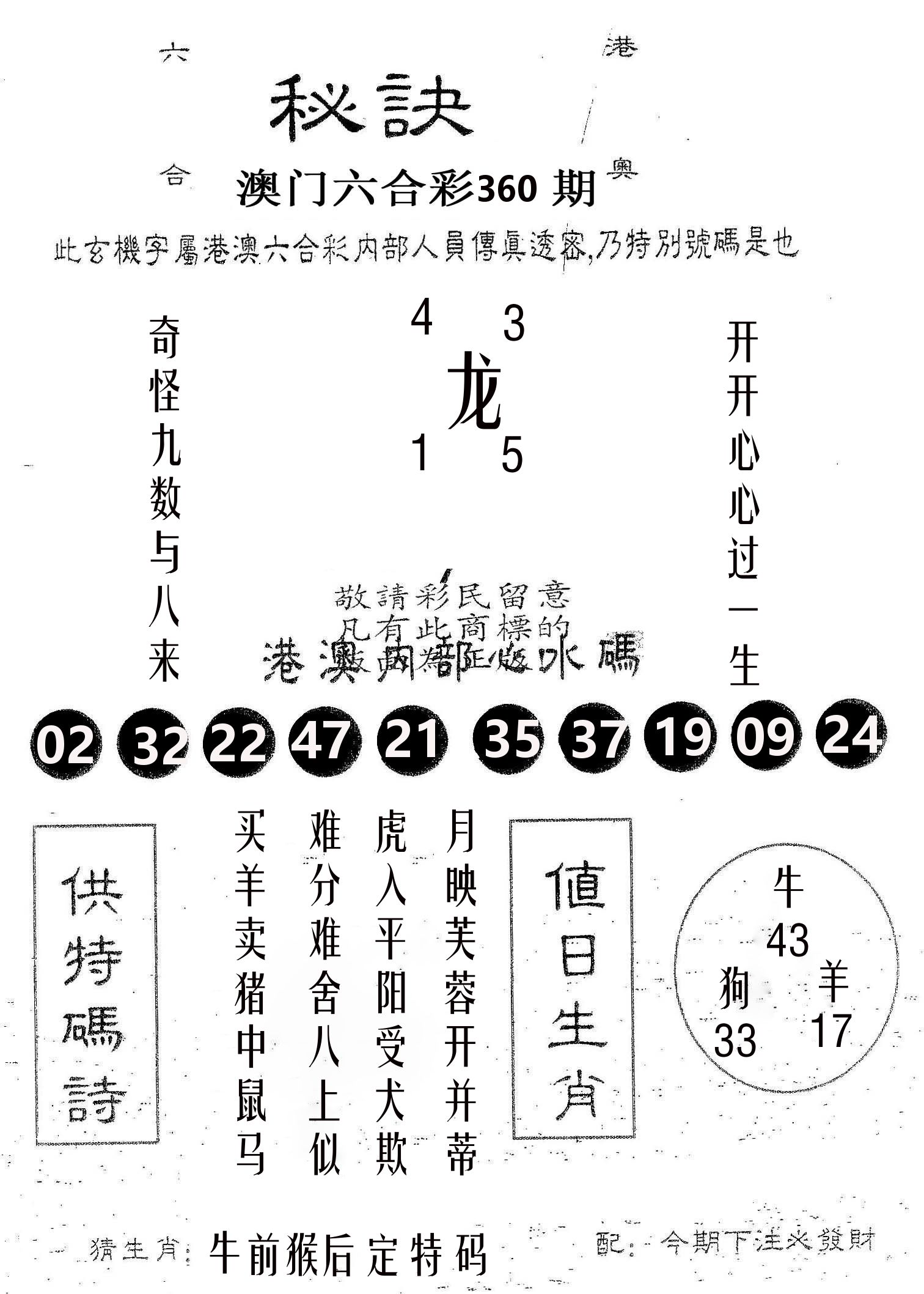 秘决 第360期