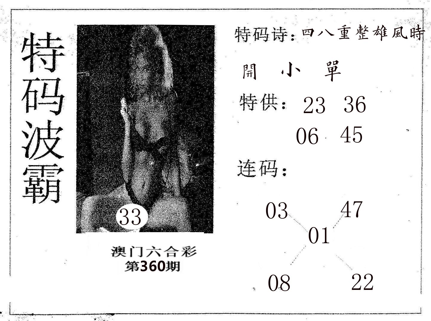 特码波霸 第360期