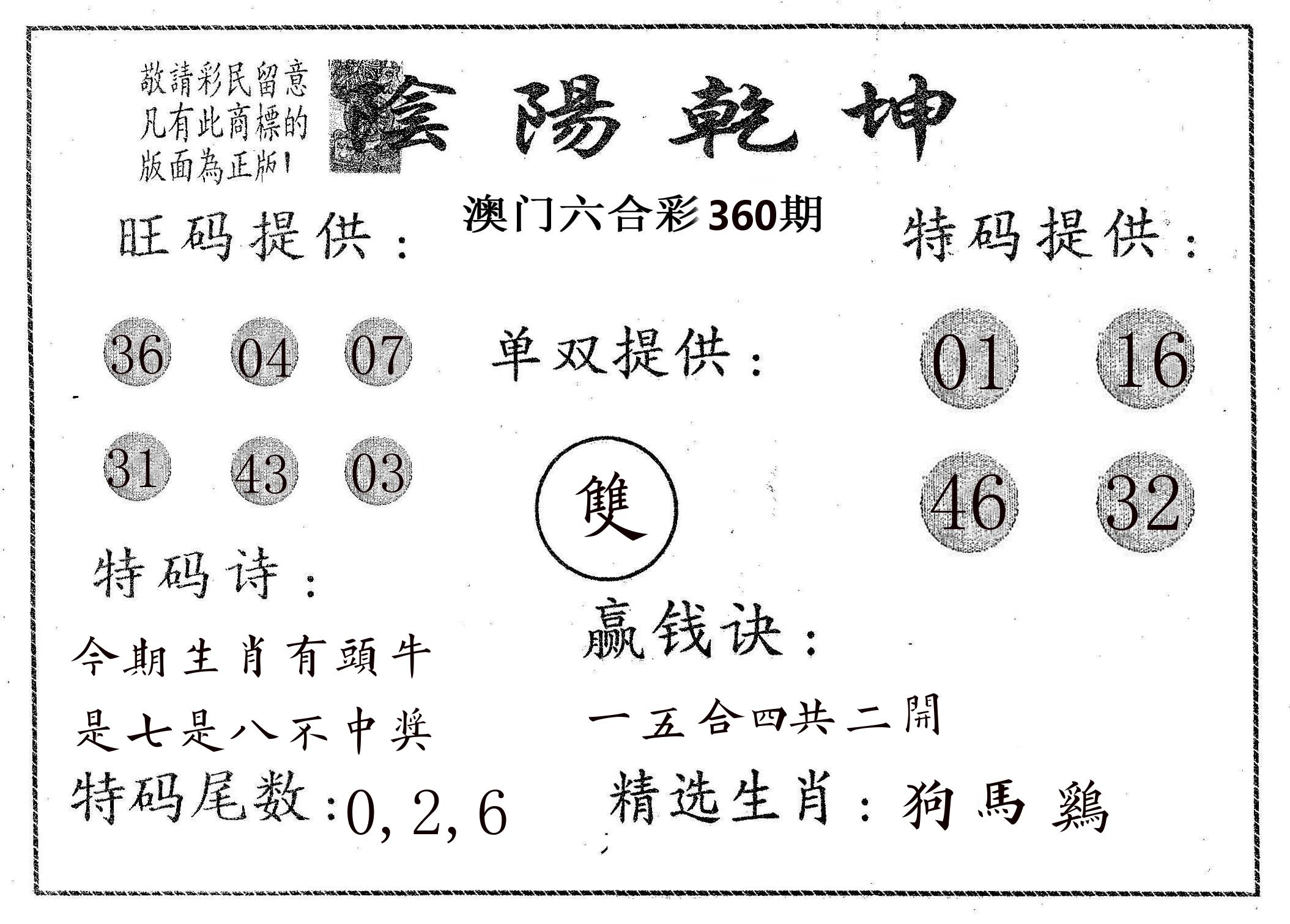 阴阳乾坤 第360期