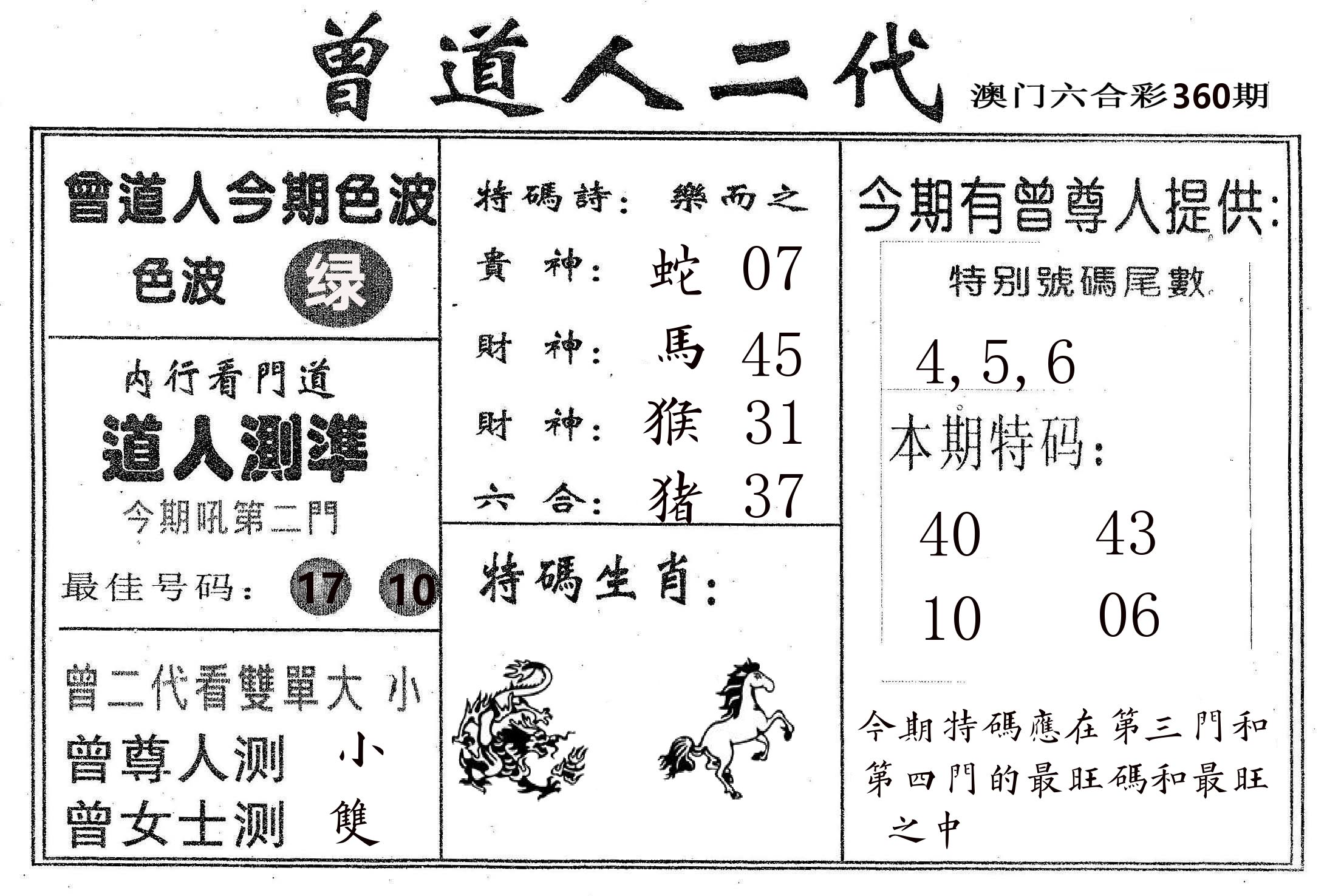 曾二代 第360期