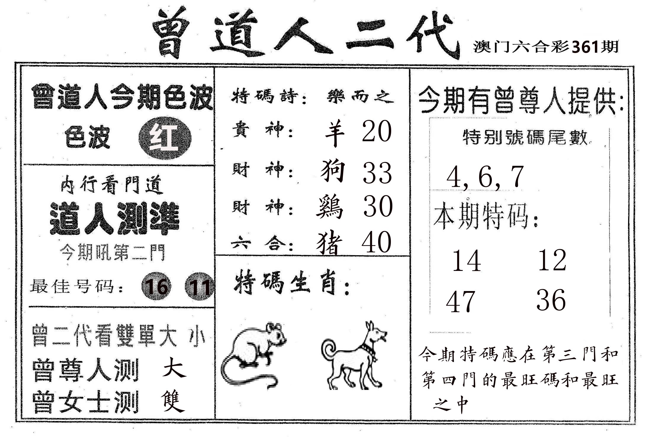 曾二代 第361期