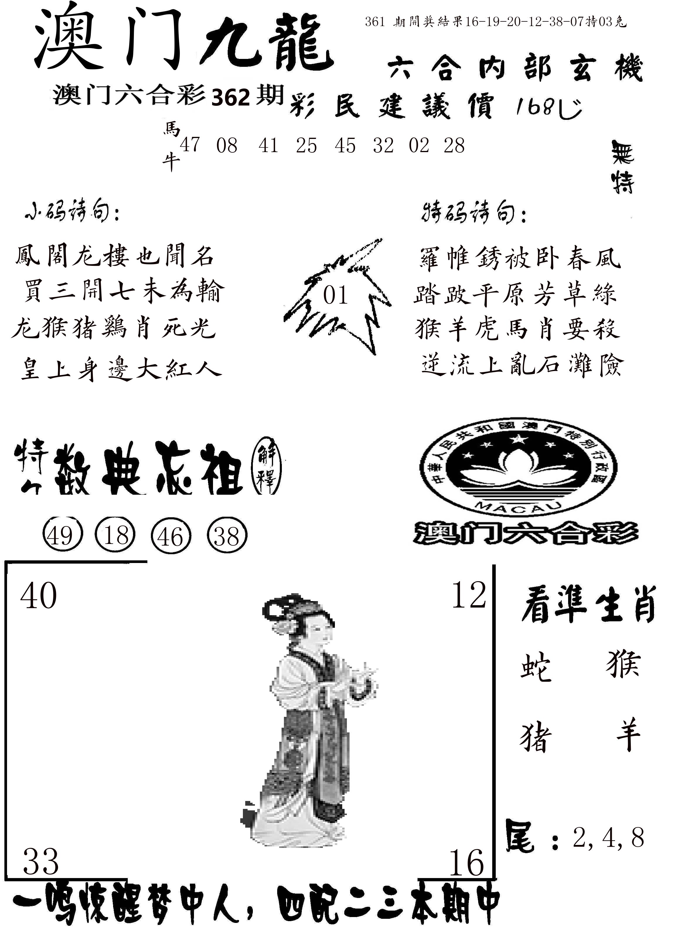 澳门传真1 第362期