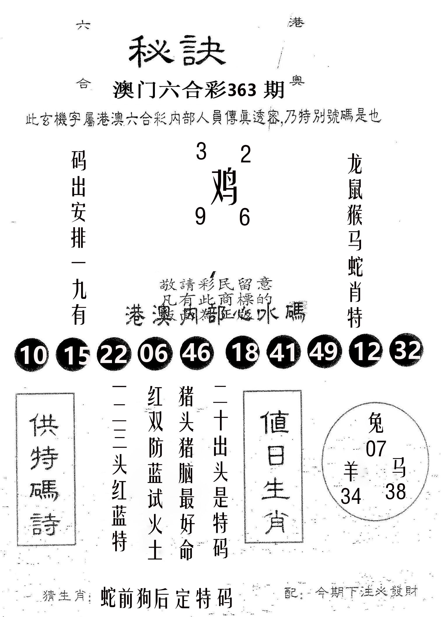 秘决 第363期