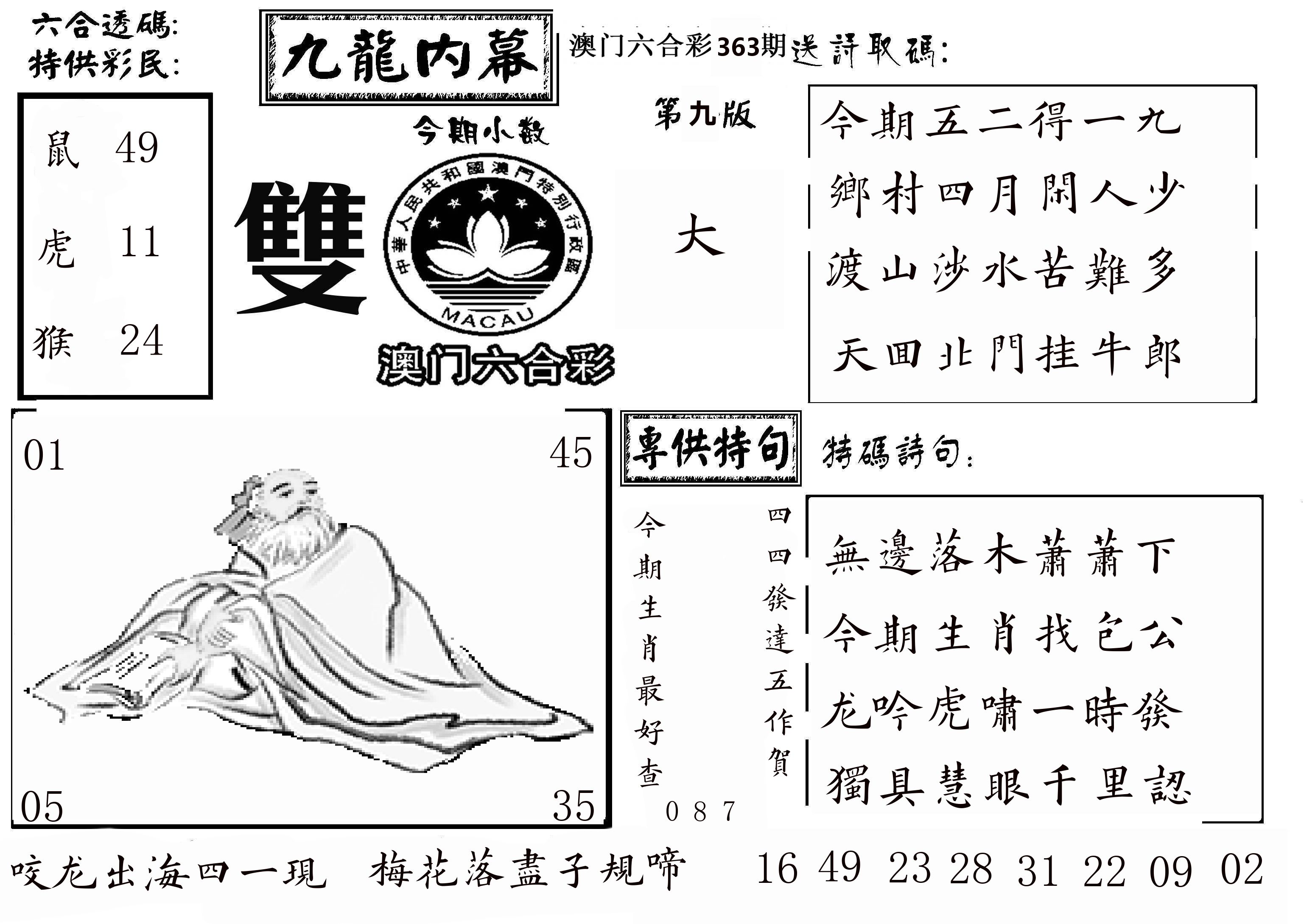 澳门传真3 第363期
