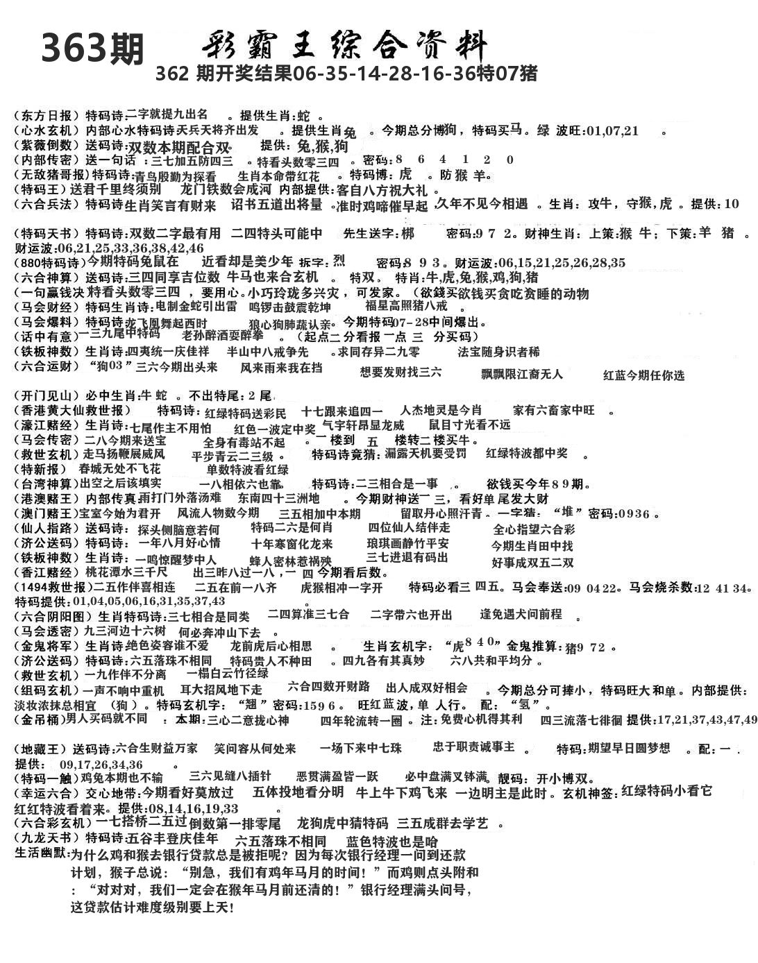 澳门综合资料 第363期