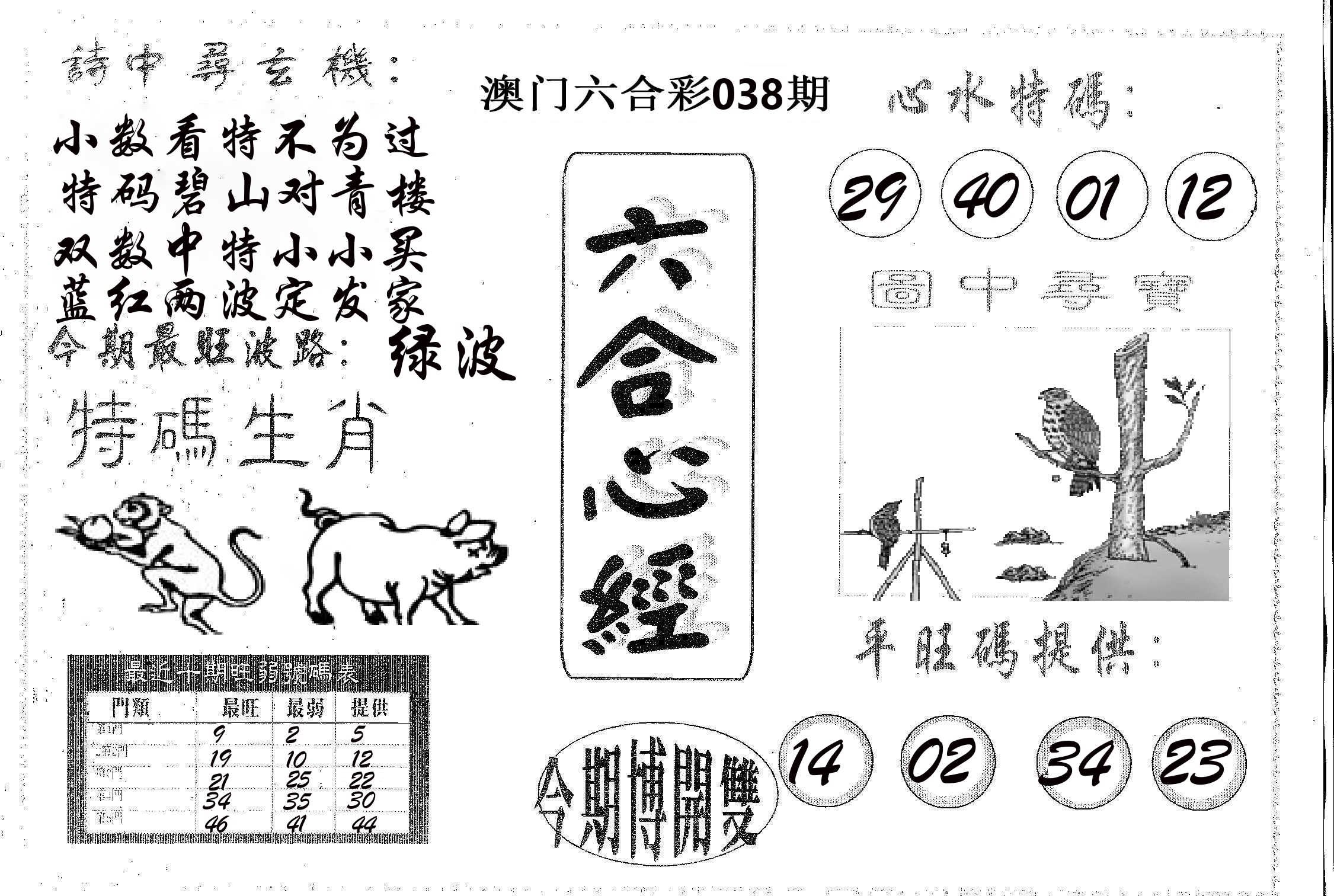 六合心经 第38期