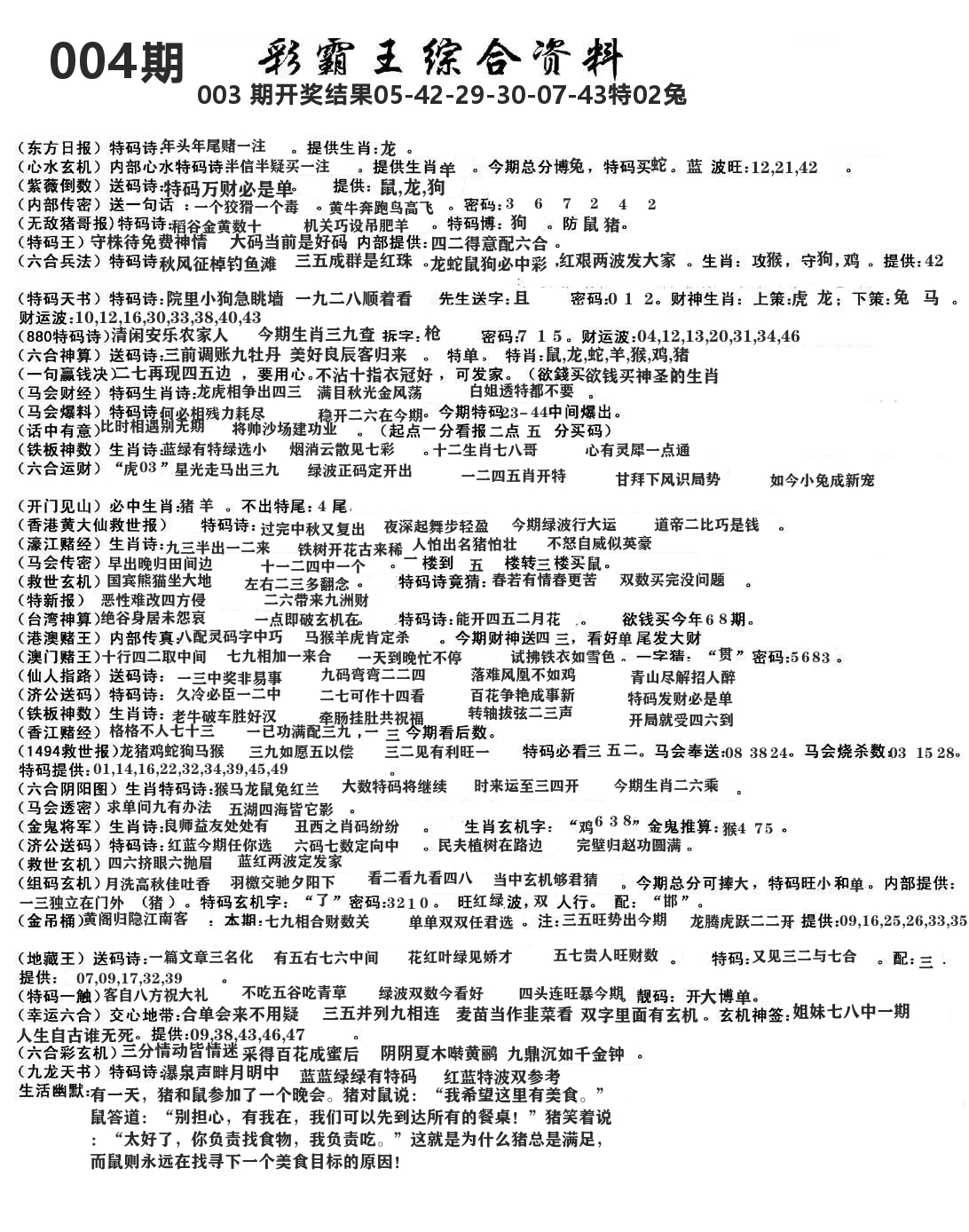 澳门综合资料 第4期