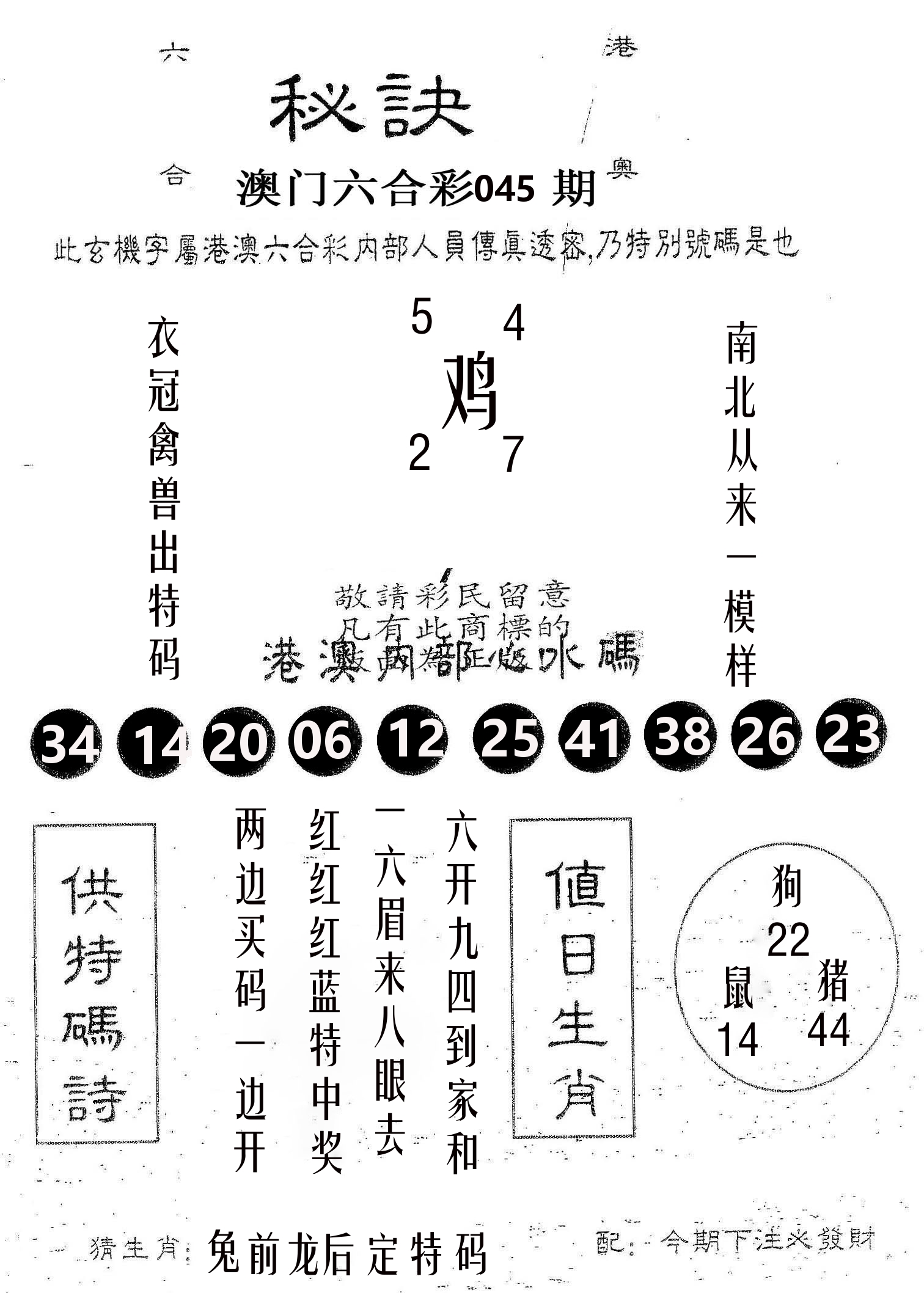 秘决 第45期