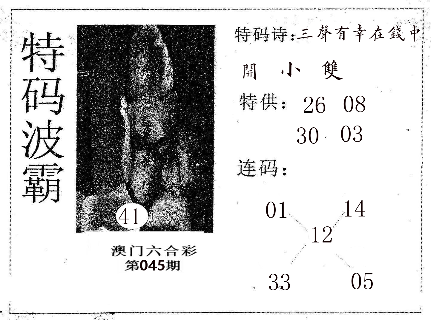 特码波霸 第45期