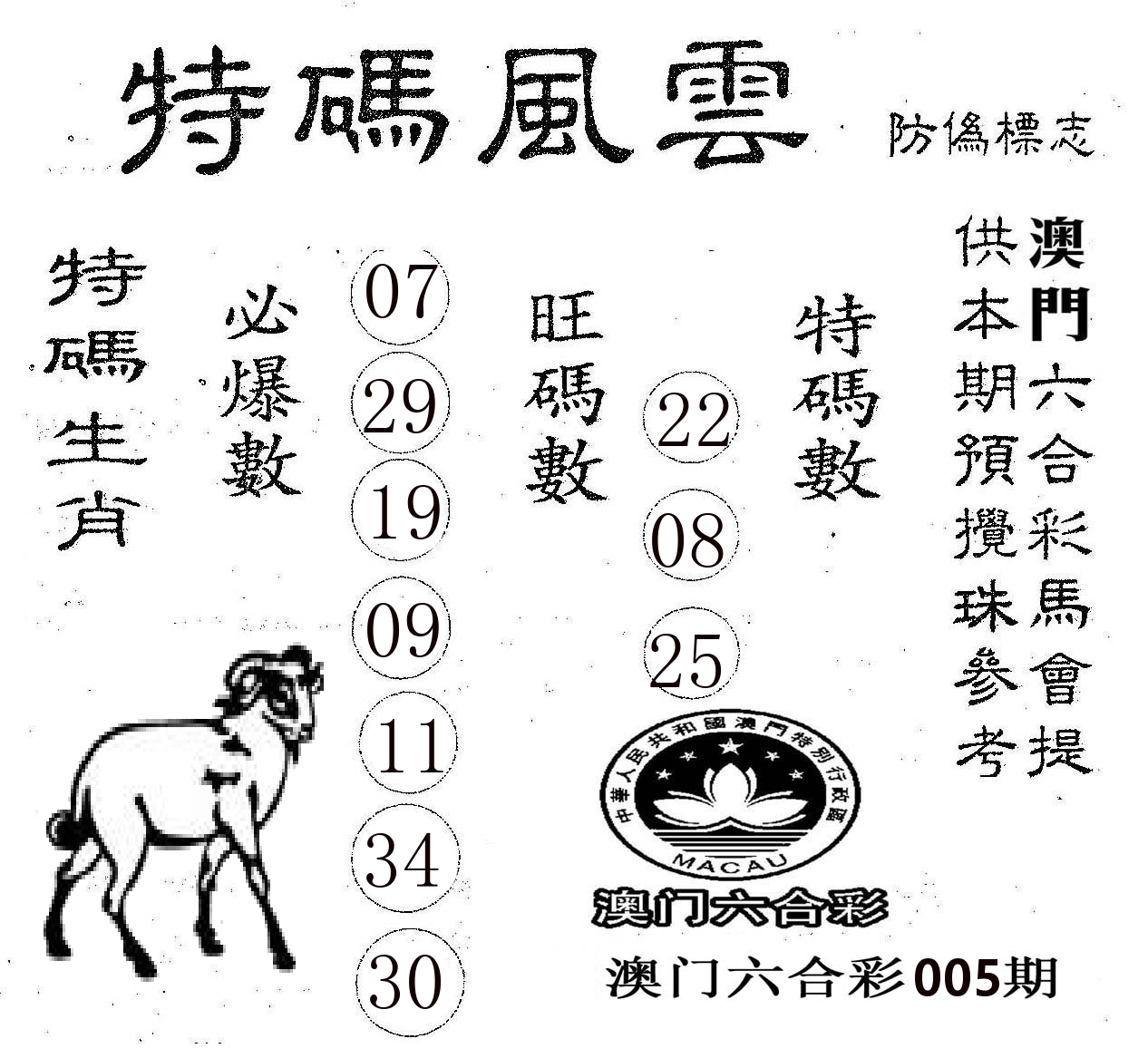 特码风云 第5期