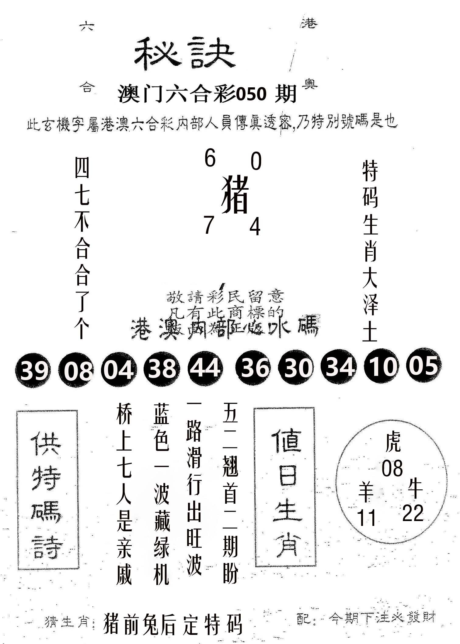 秘决 第50期
