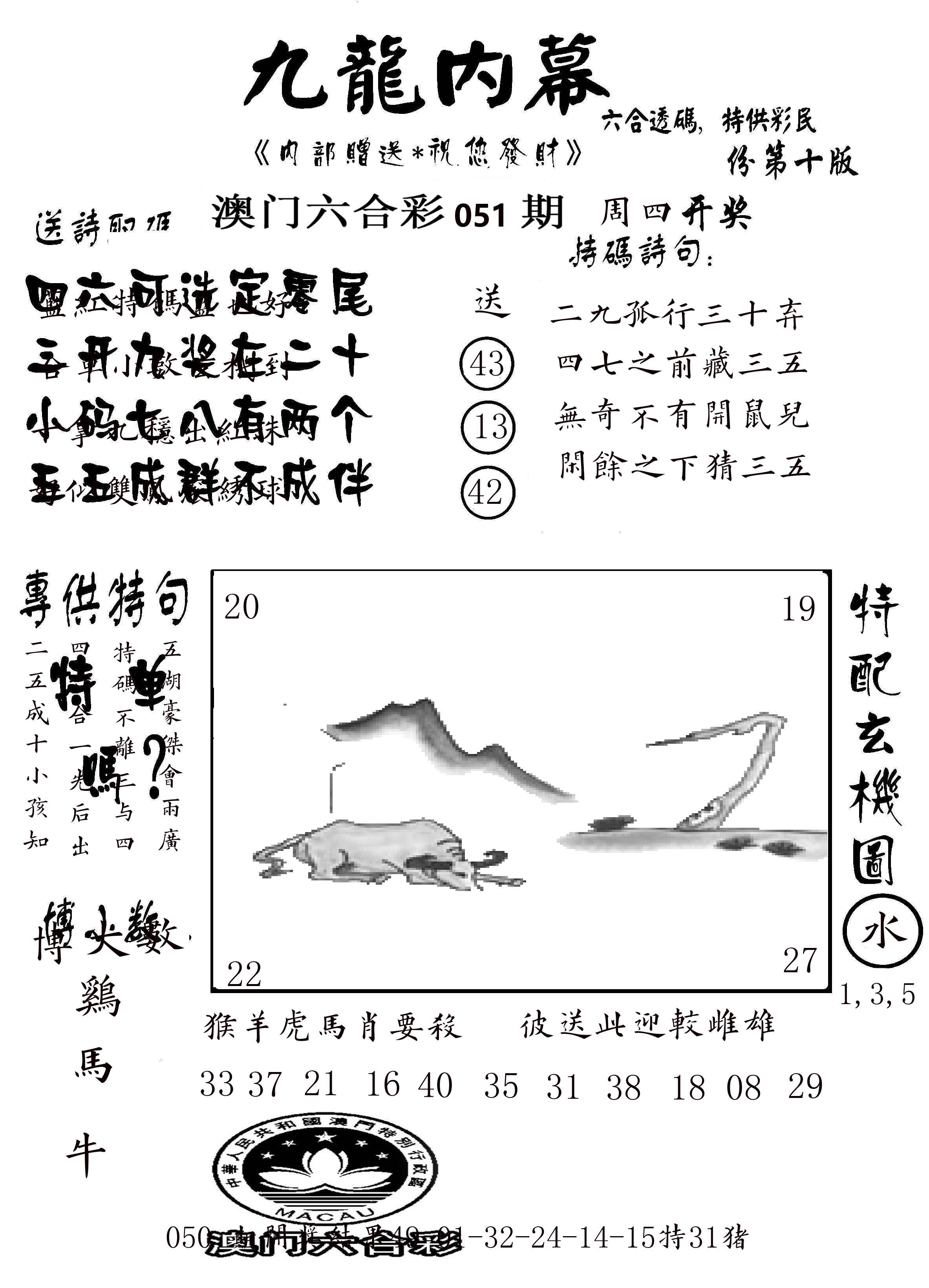 澳门传真2 第51期