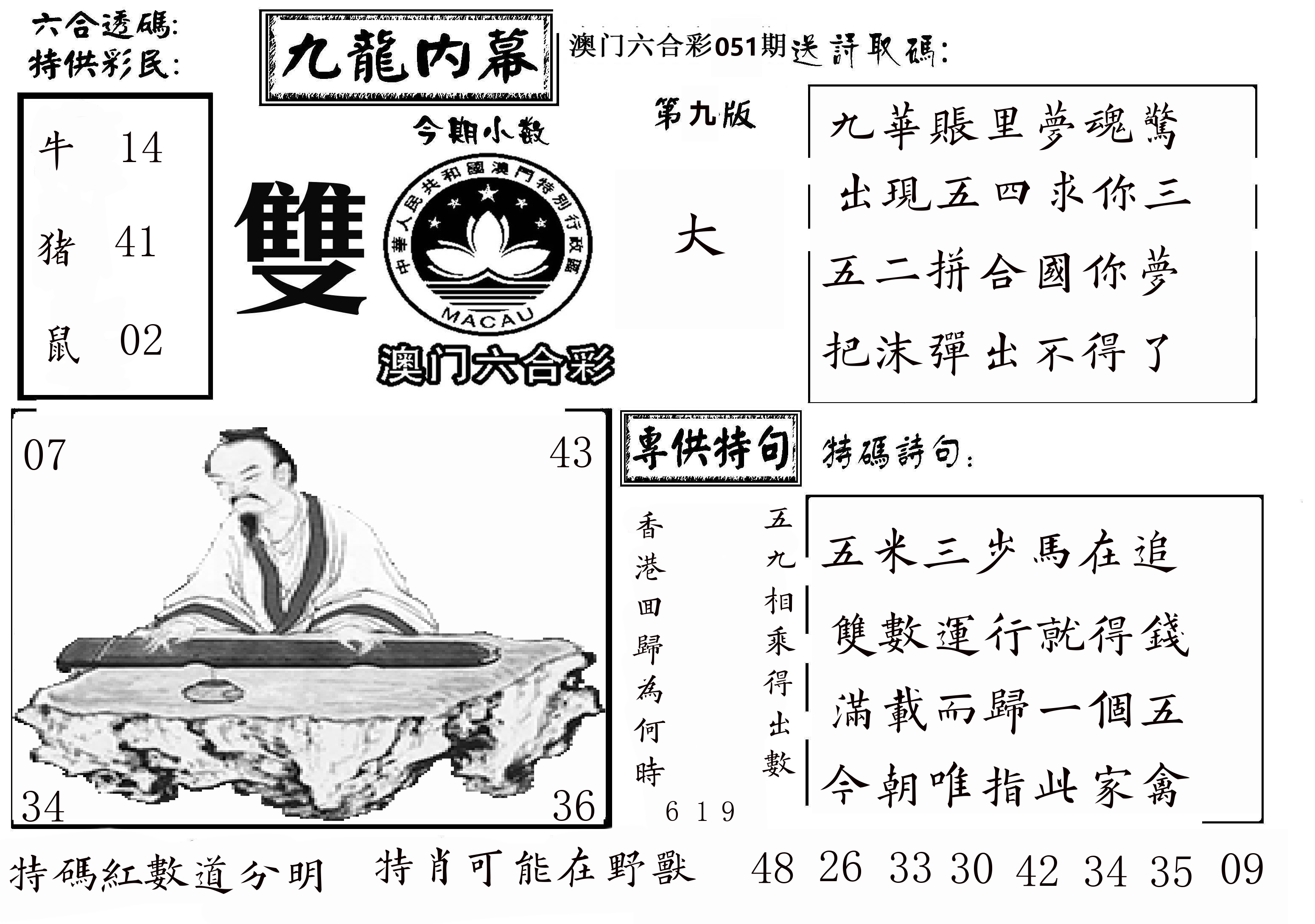 澳门传真3 第51期