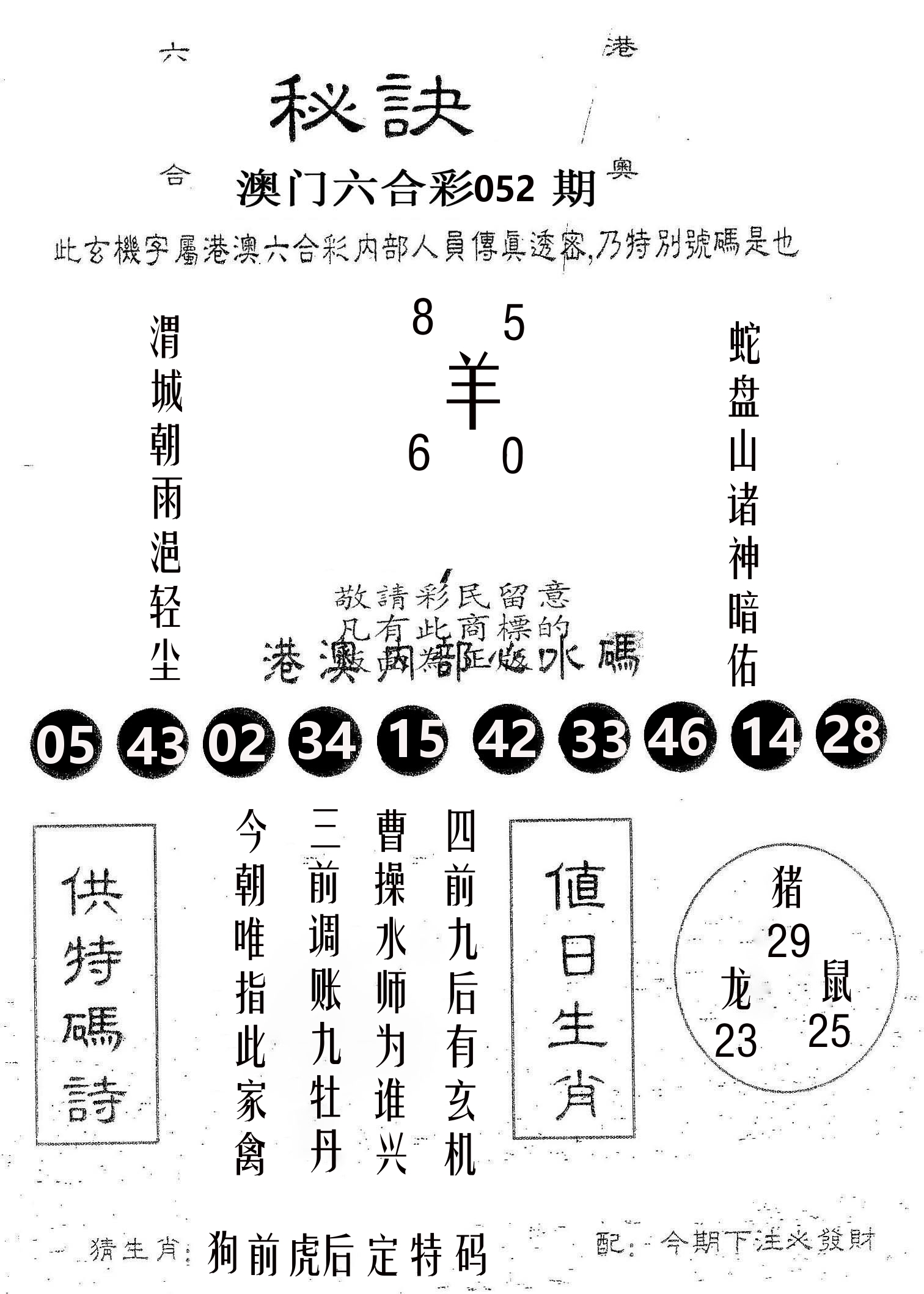 秘决 第52期