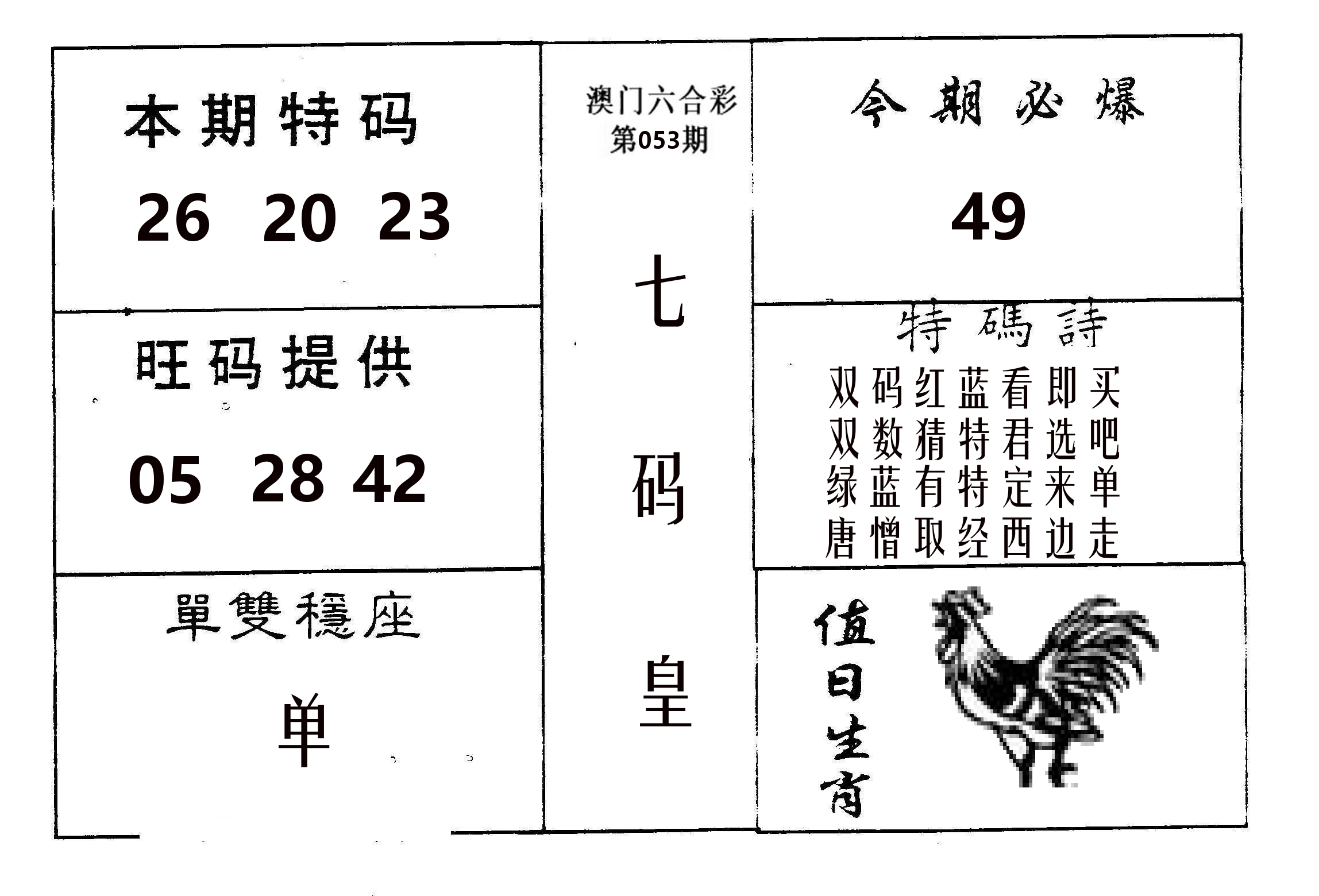 七码皇 第53期