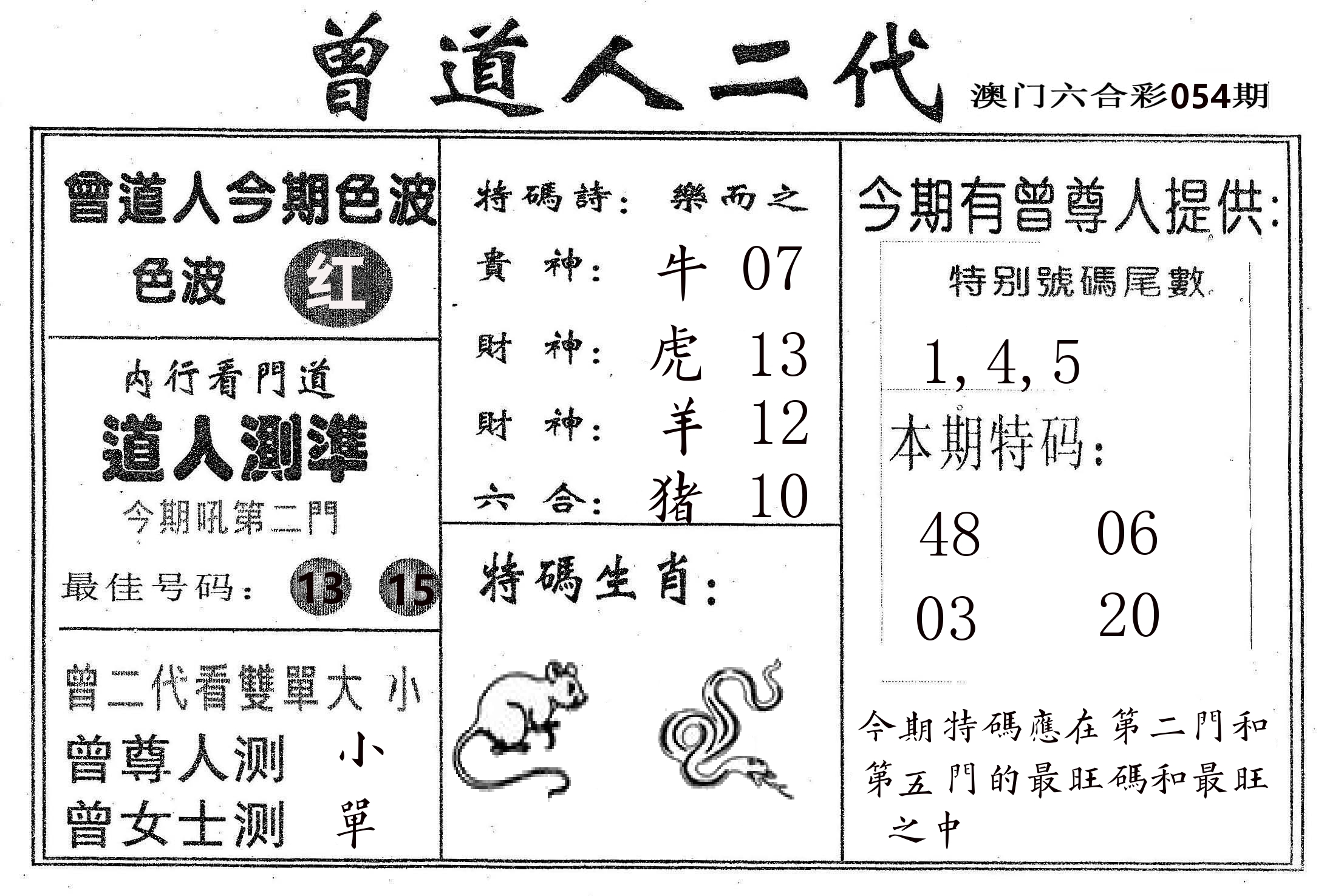 曾二代 第54期