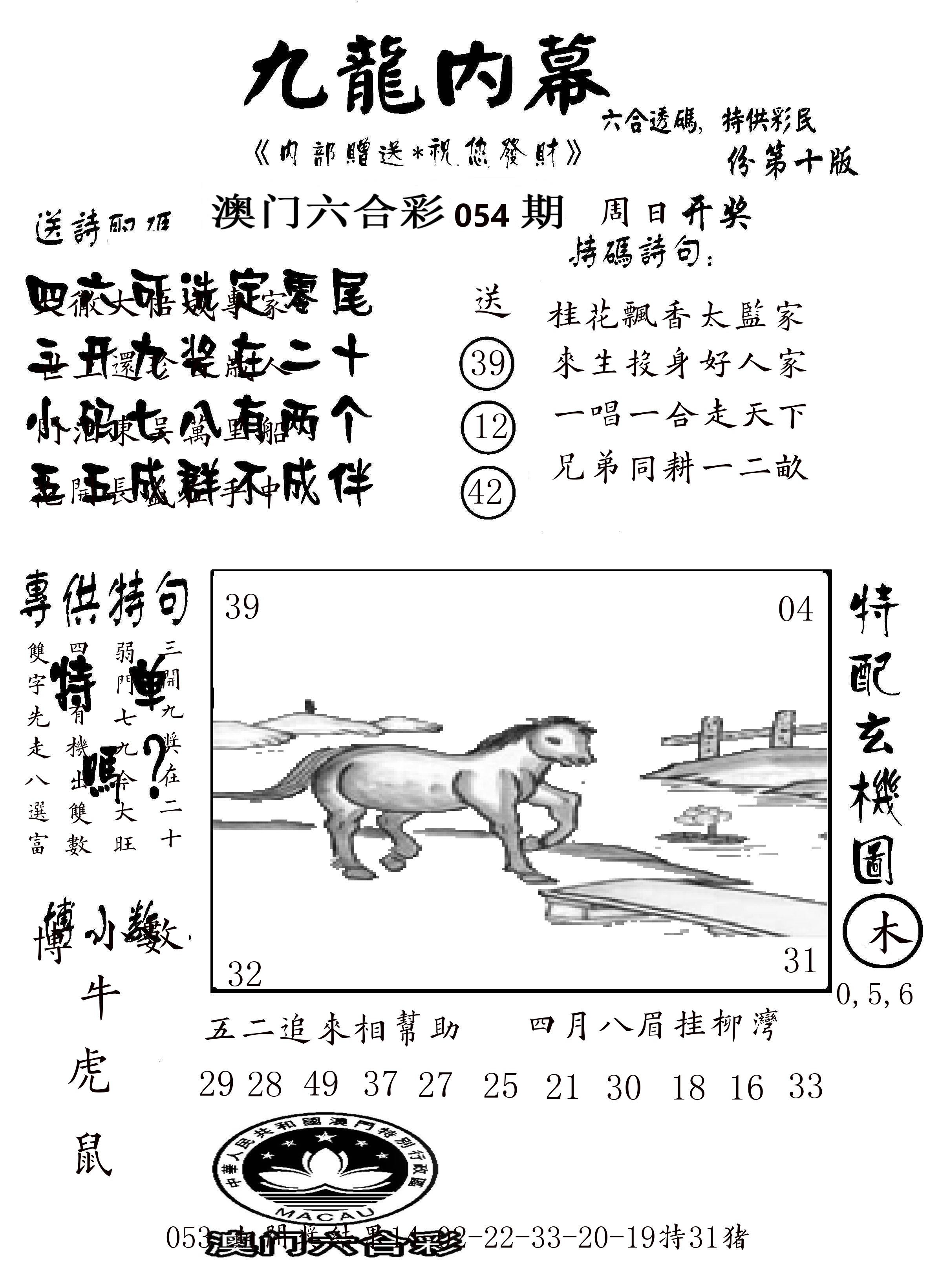 澳门传真2 第54期