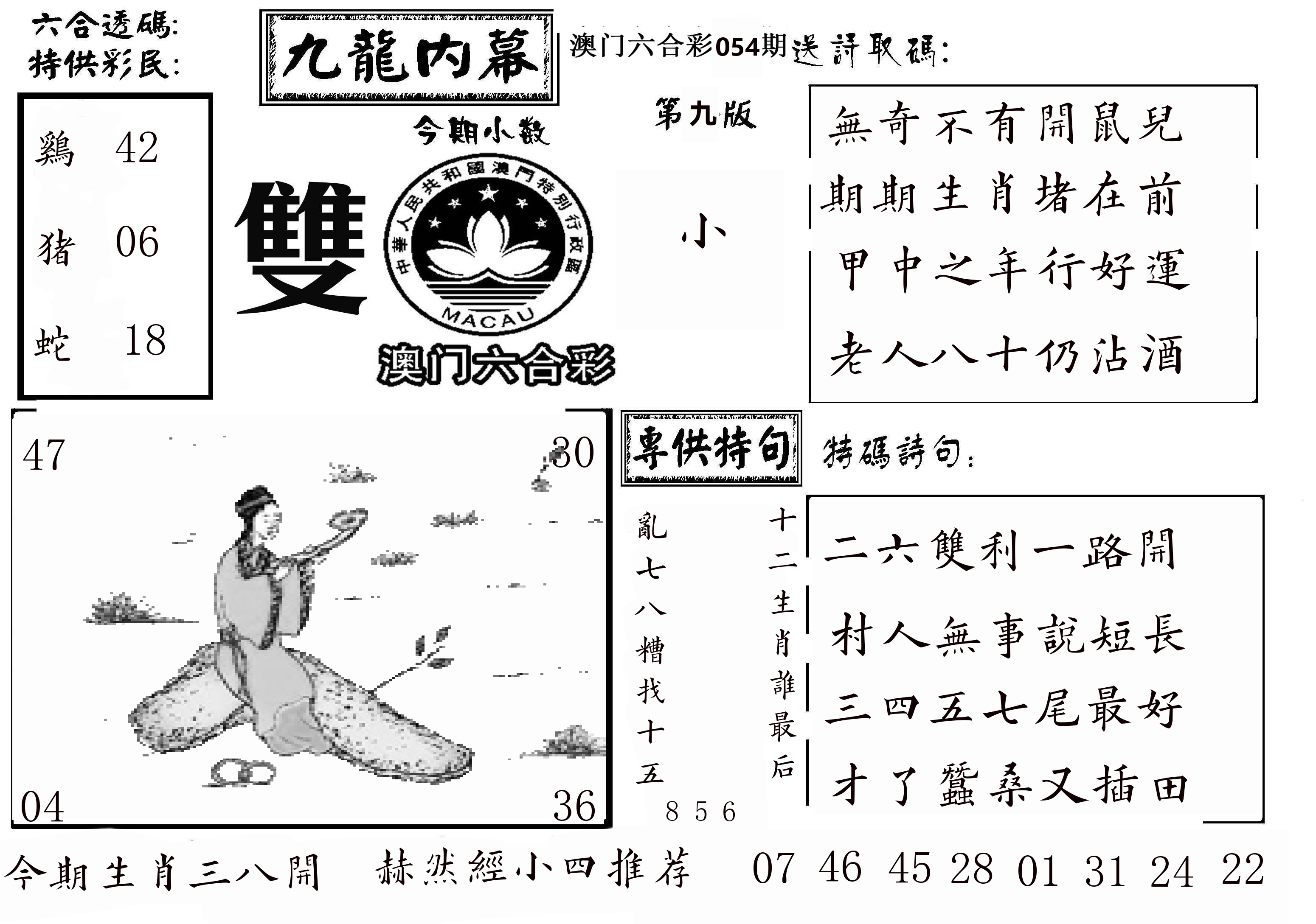 澳门传真3 第54期