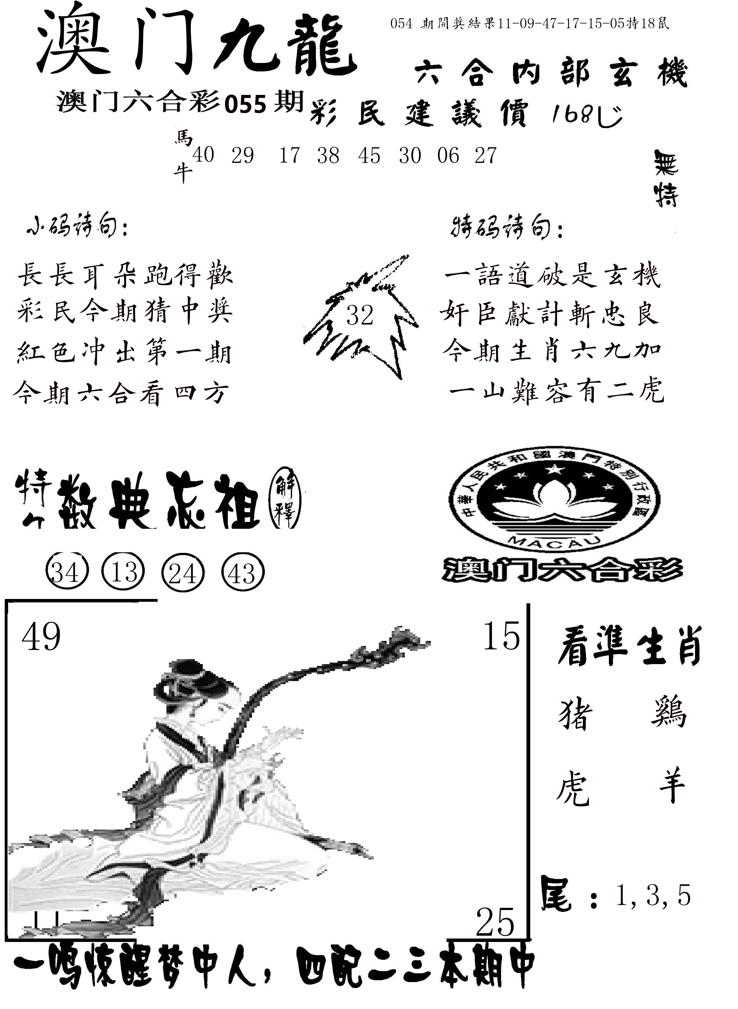 澳门传真1 第55期