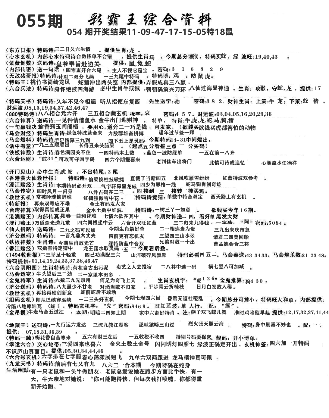 澳门综合资料 第55期