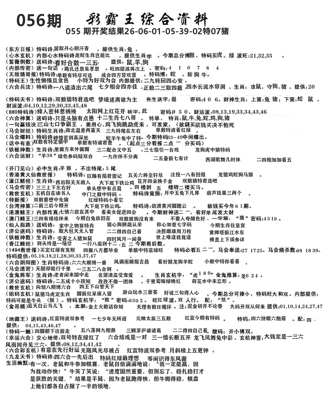 澳门综合资料 第56期