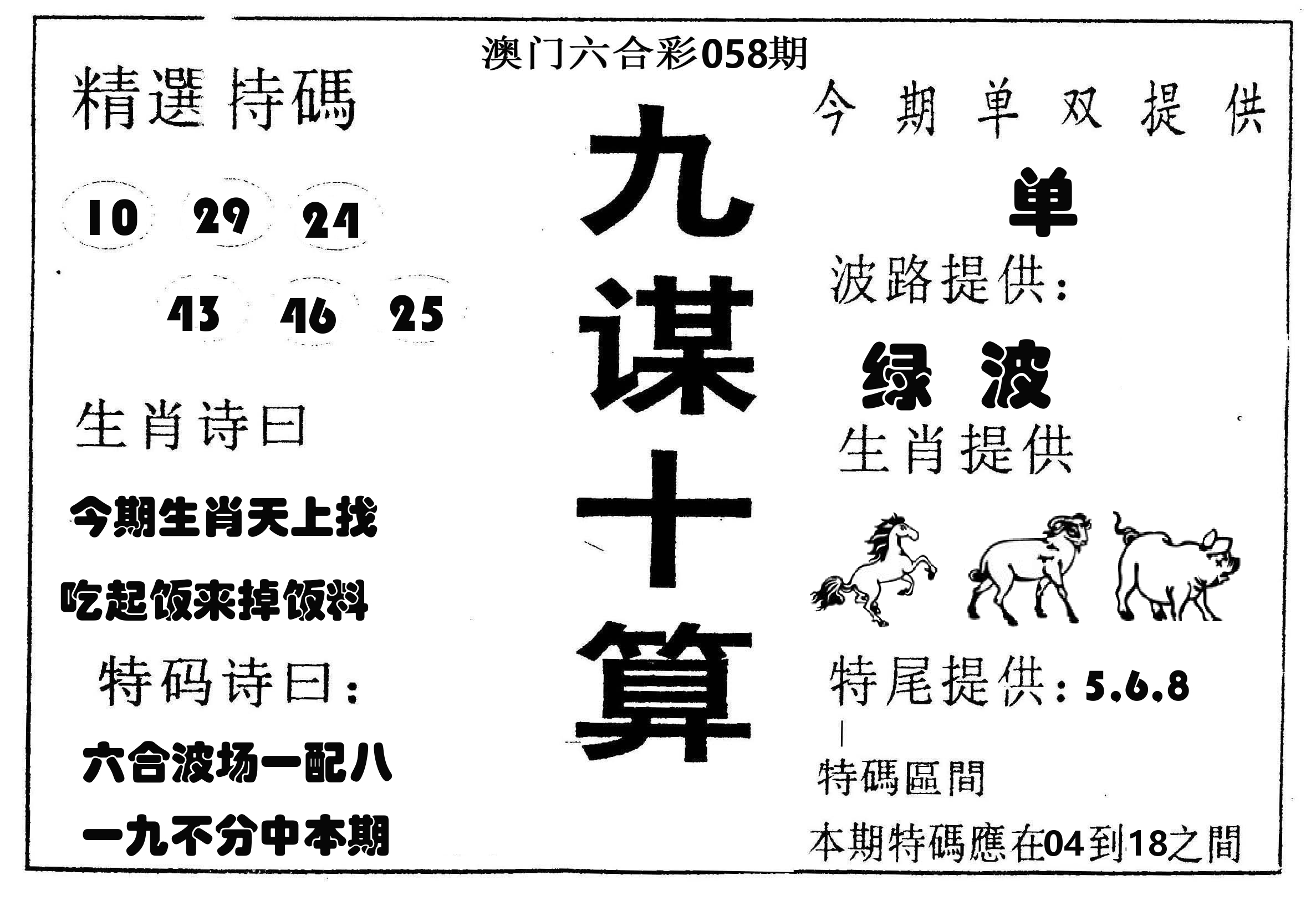 九谋十算 第58期