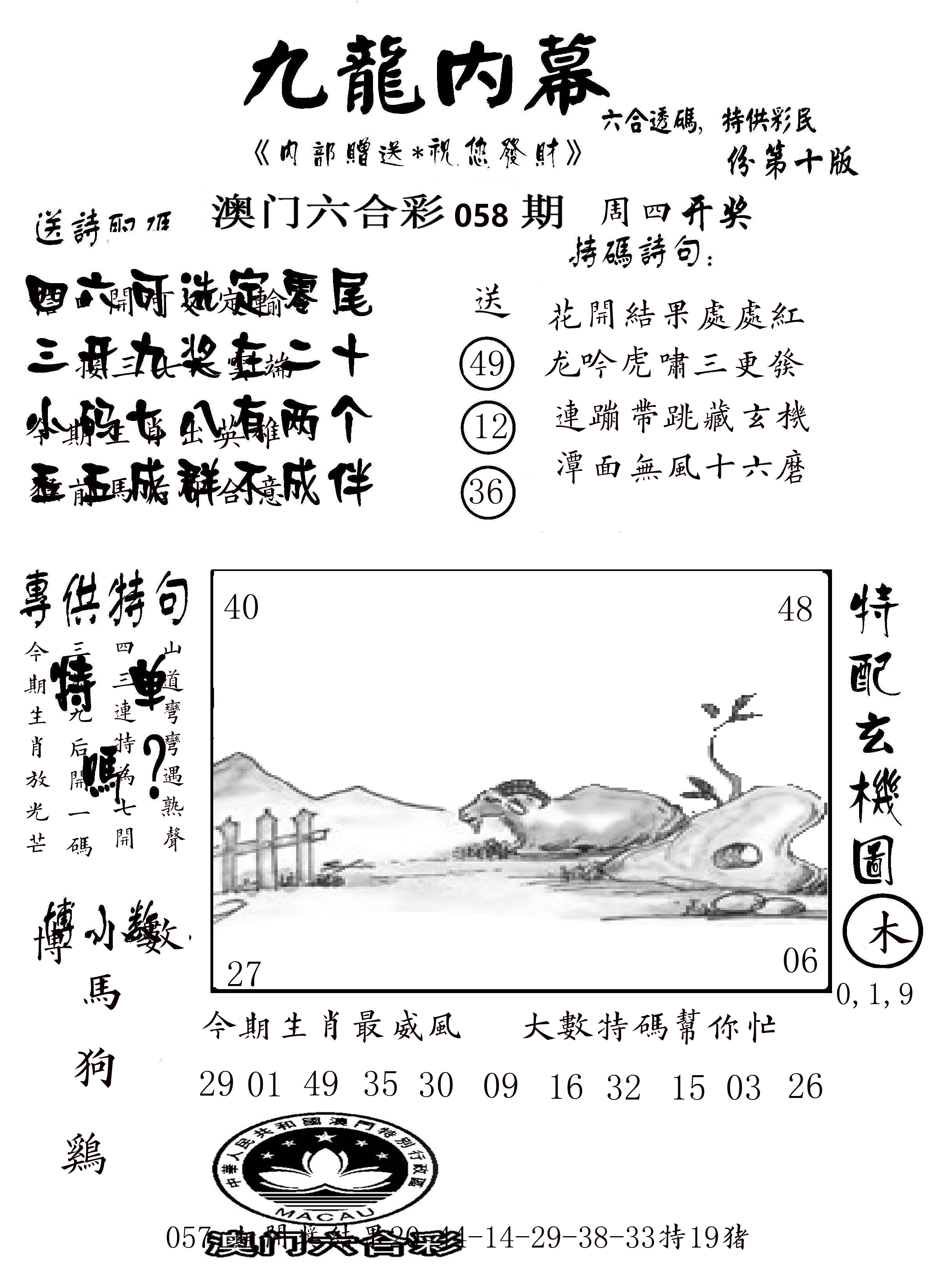 澳门传真2 第58期