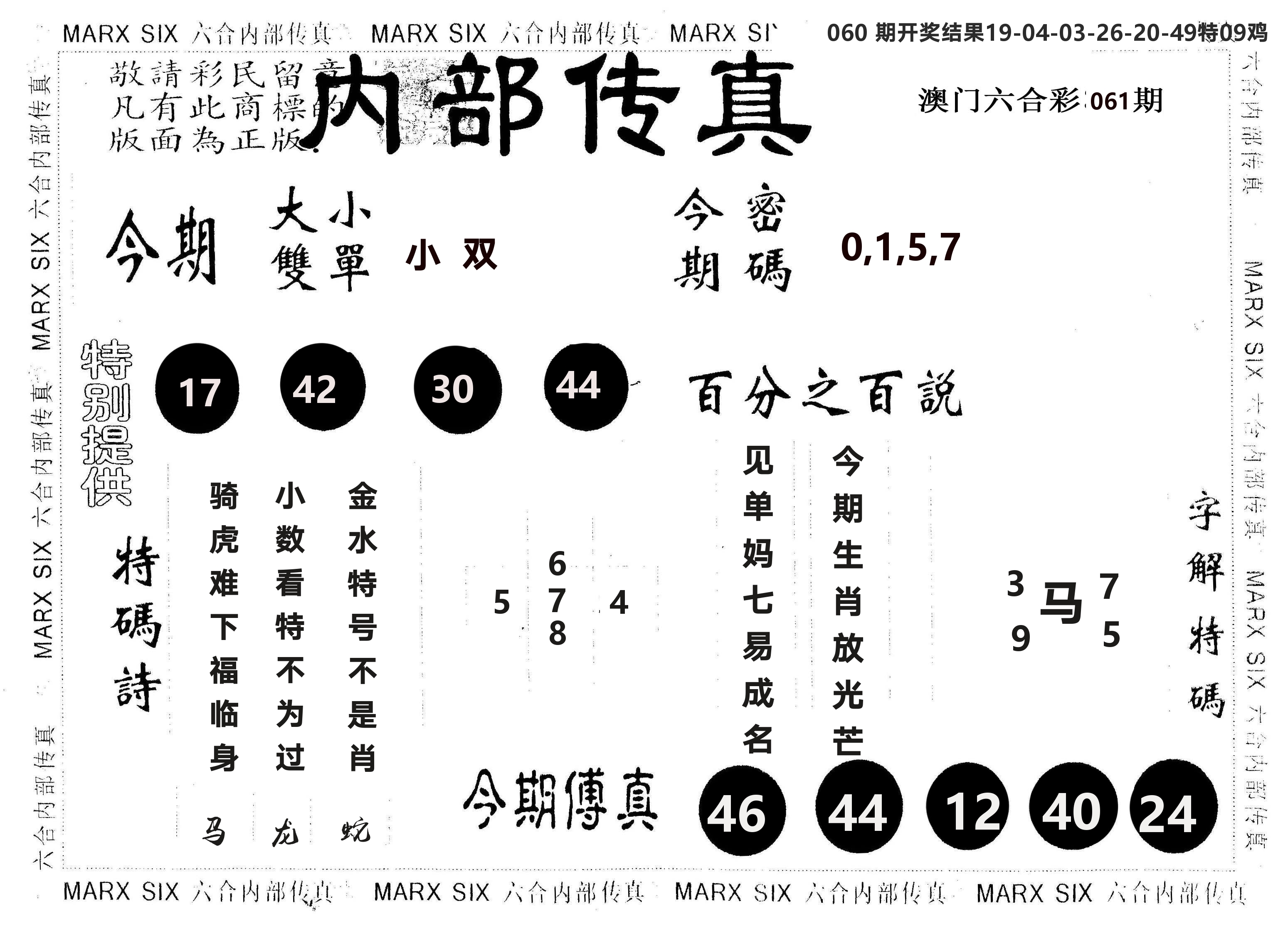另版内部传真 第61期