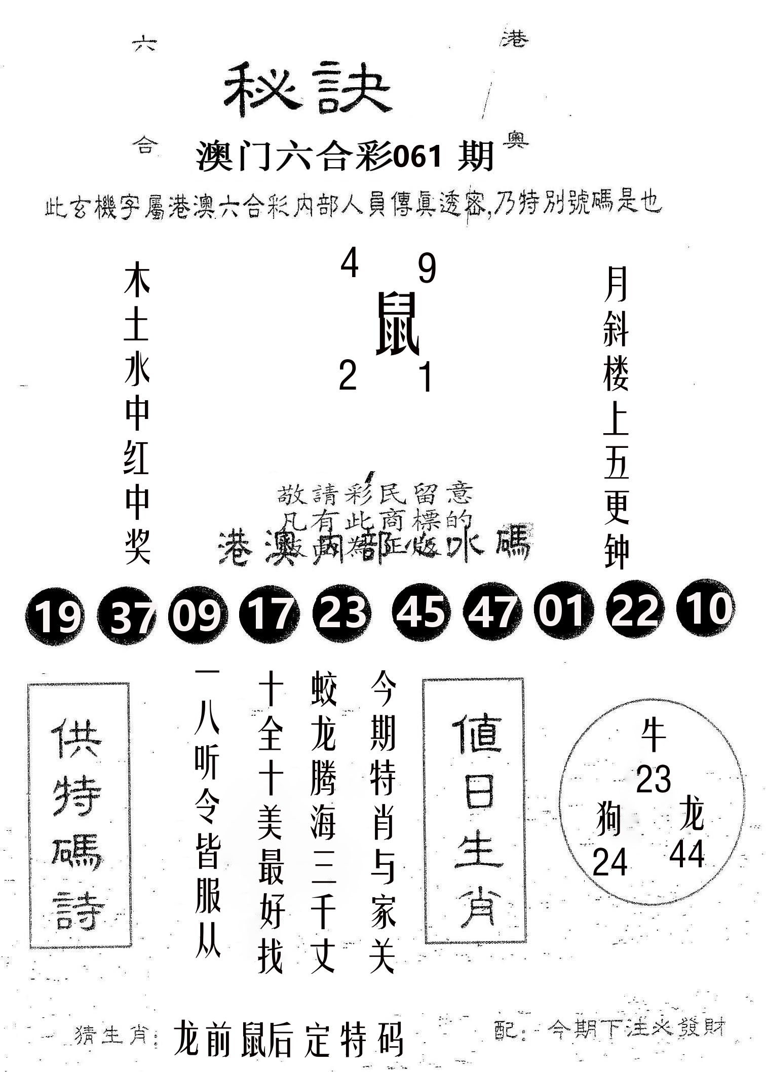 秘决 第61期