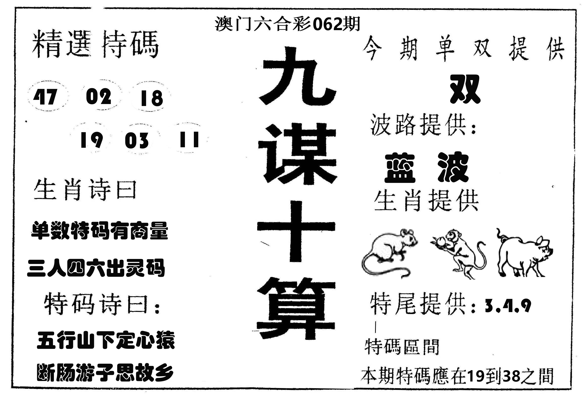 九谋十算 第62期