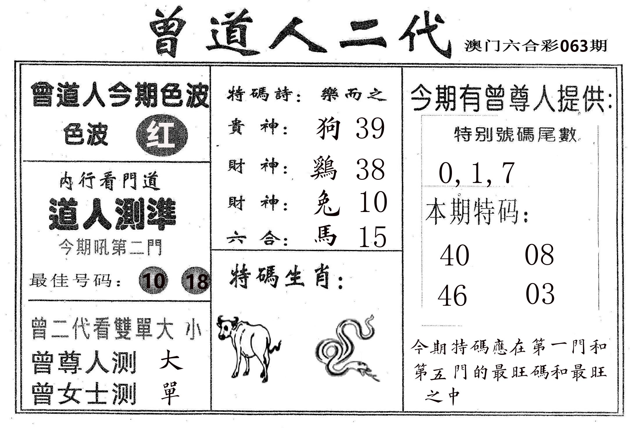 曾二代 第63期