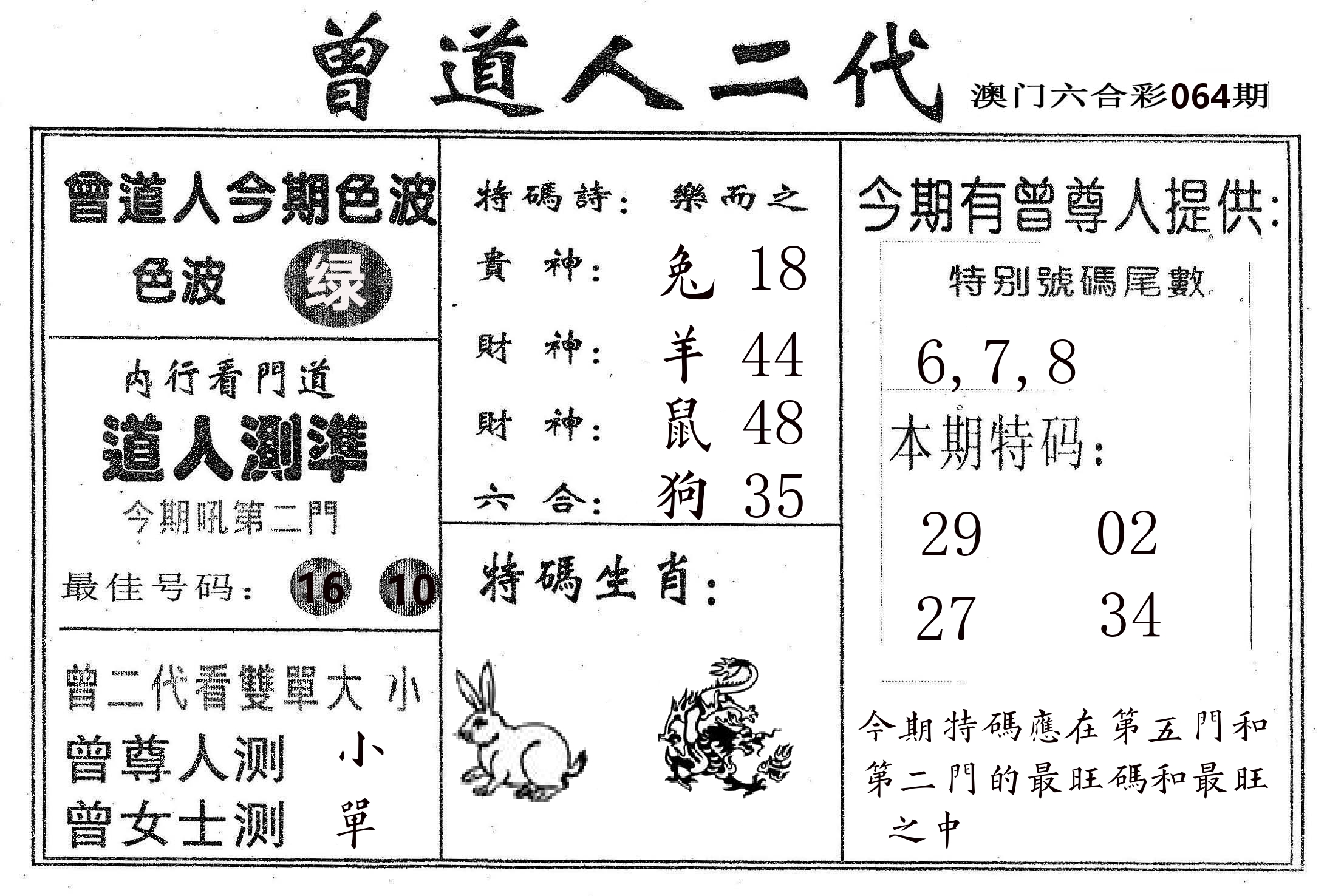 曾二代 第64期