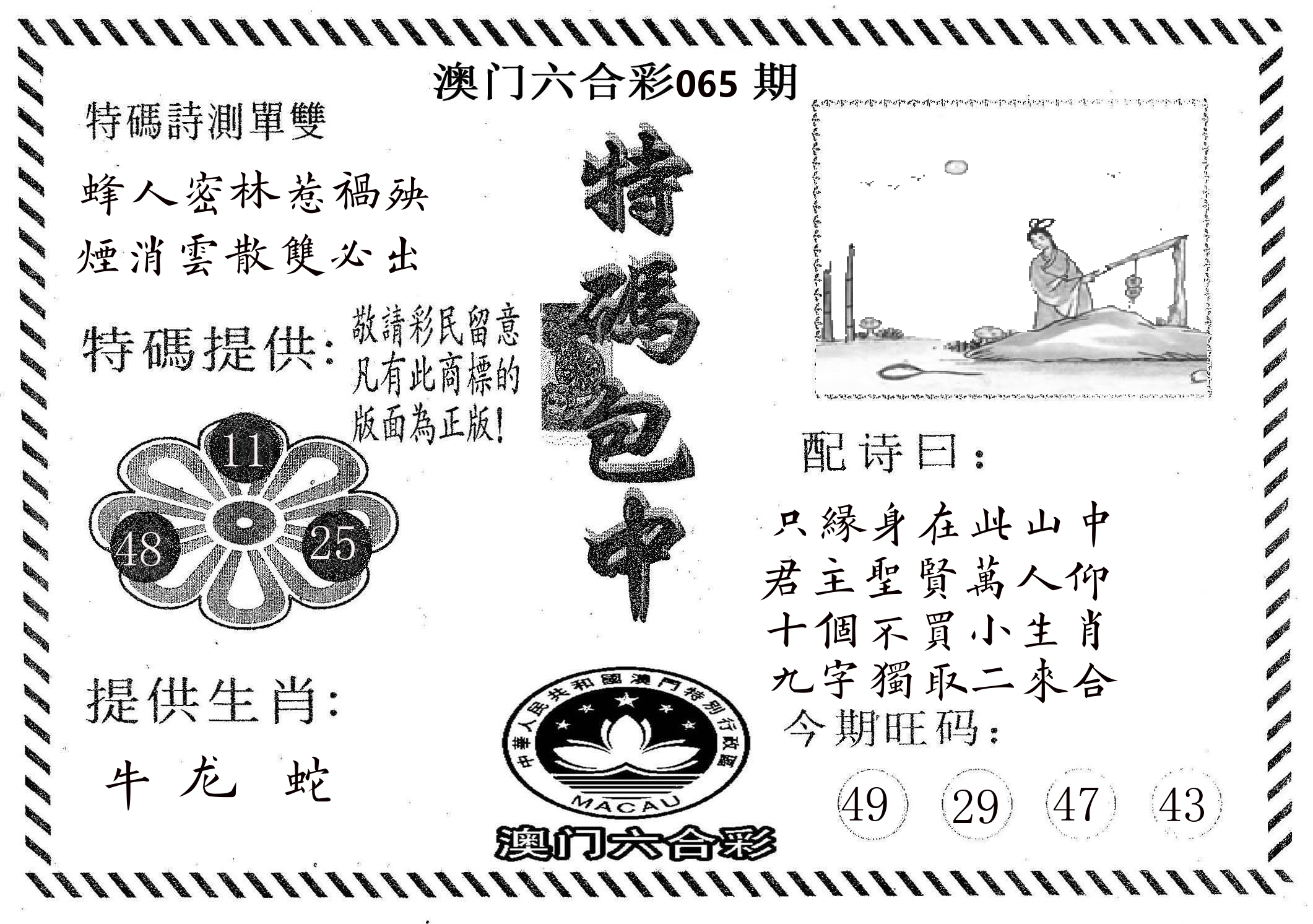 特码包中 第65期
