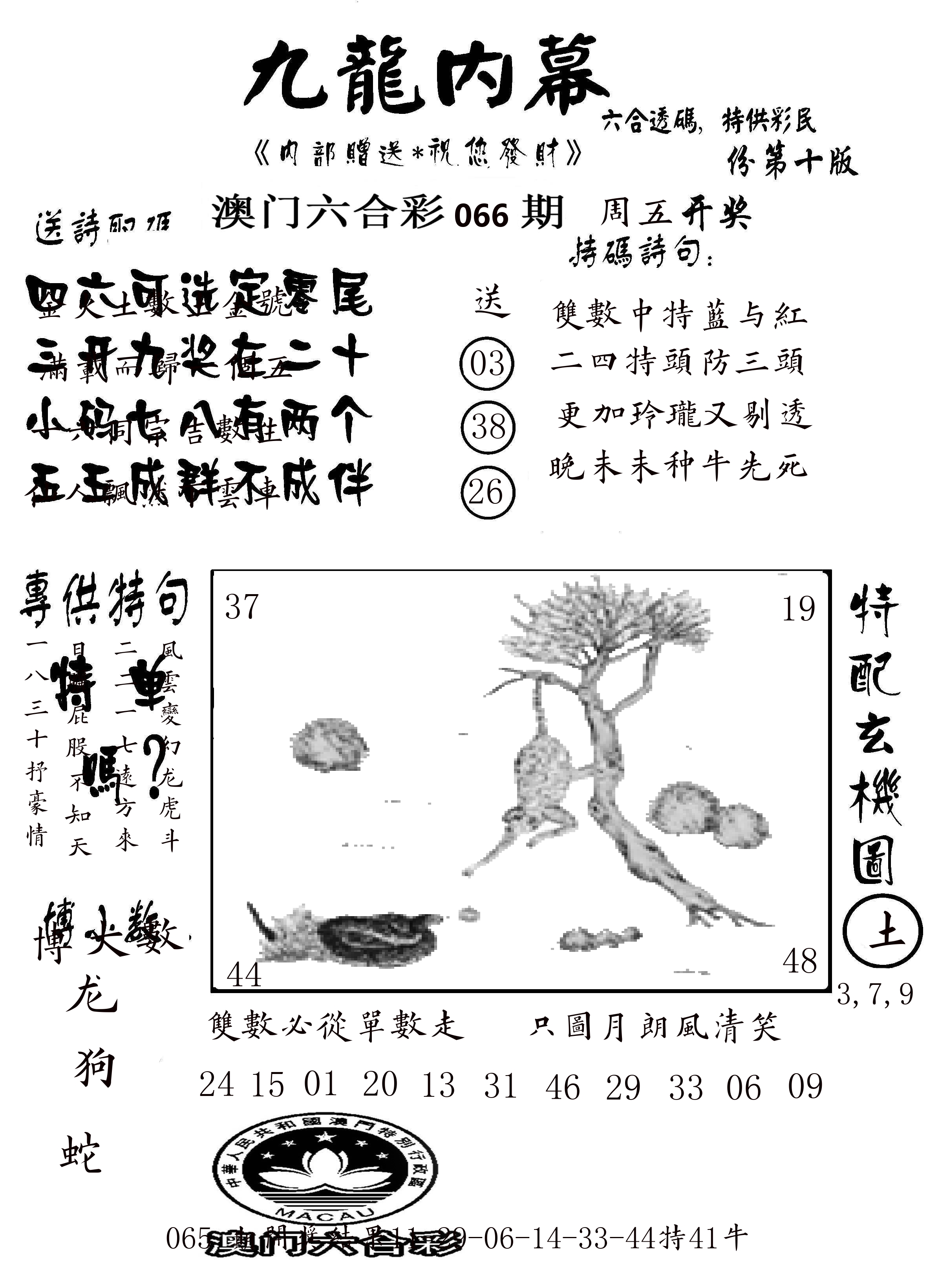 澳门传真2 第66期