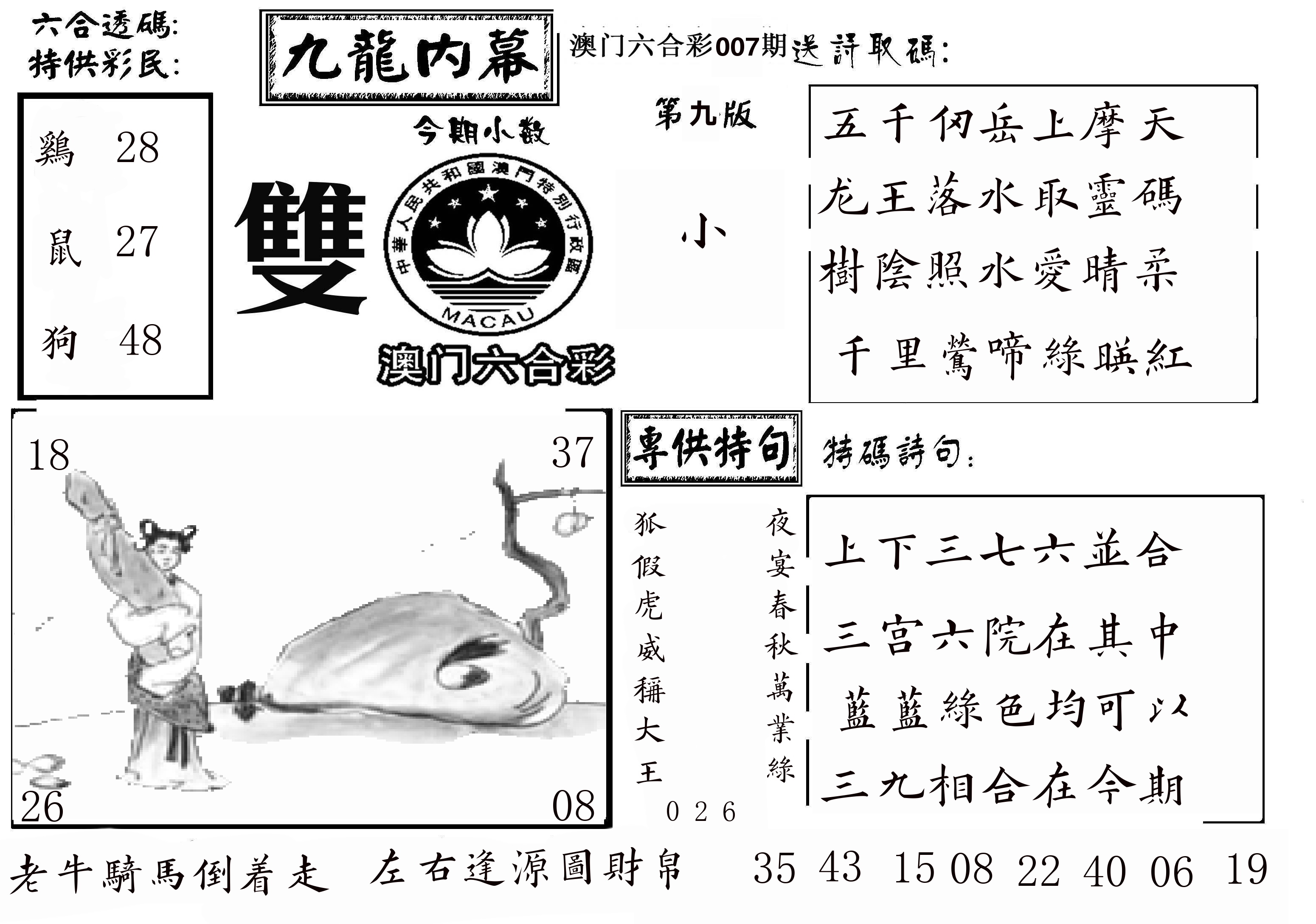 澳门传真3 第7期