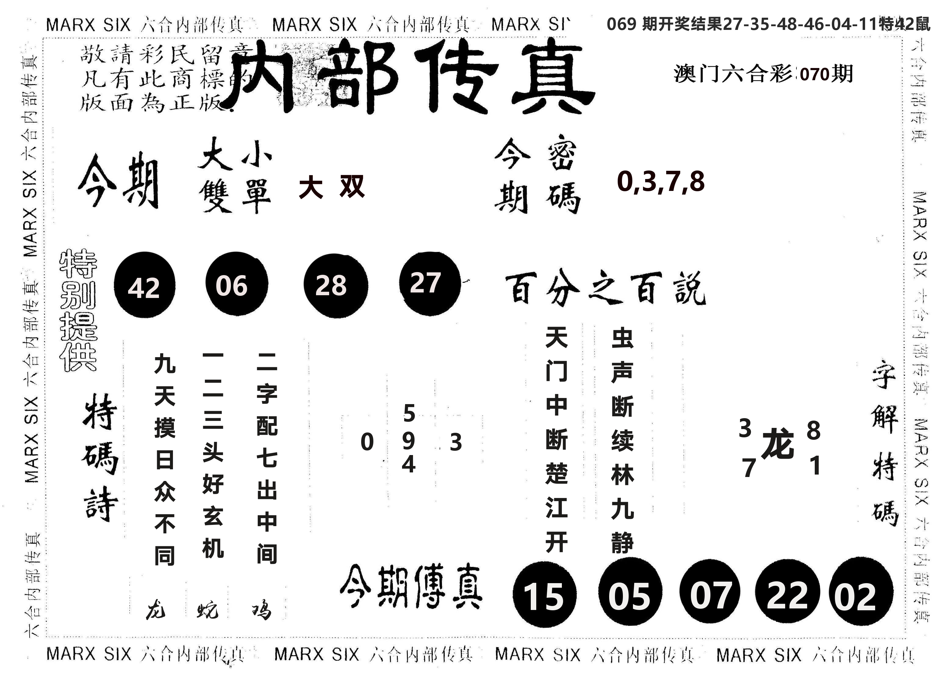另版内部传真 第70期