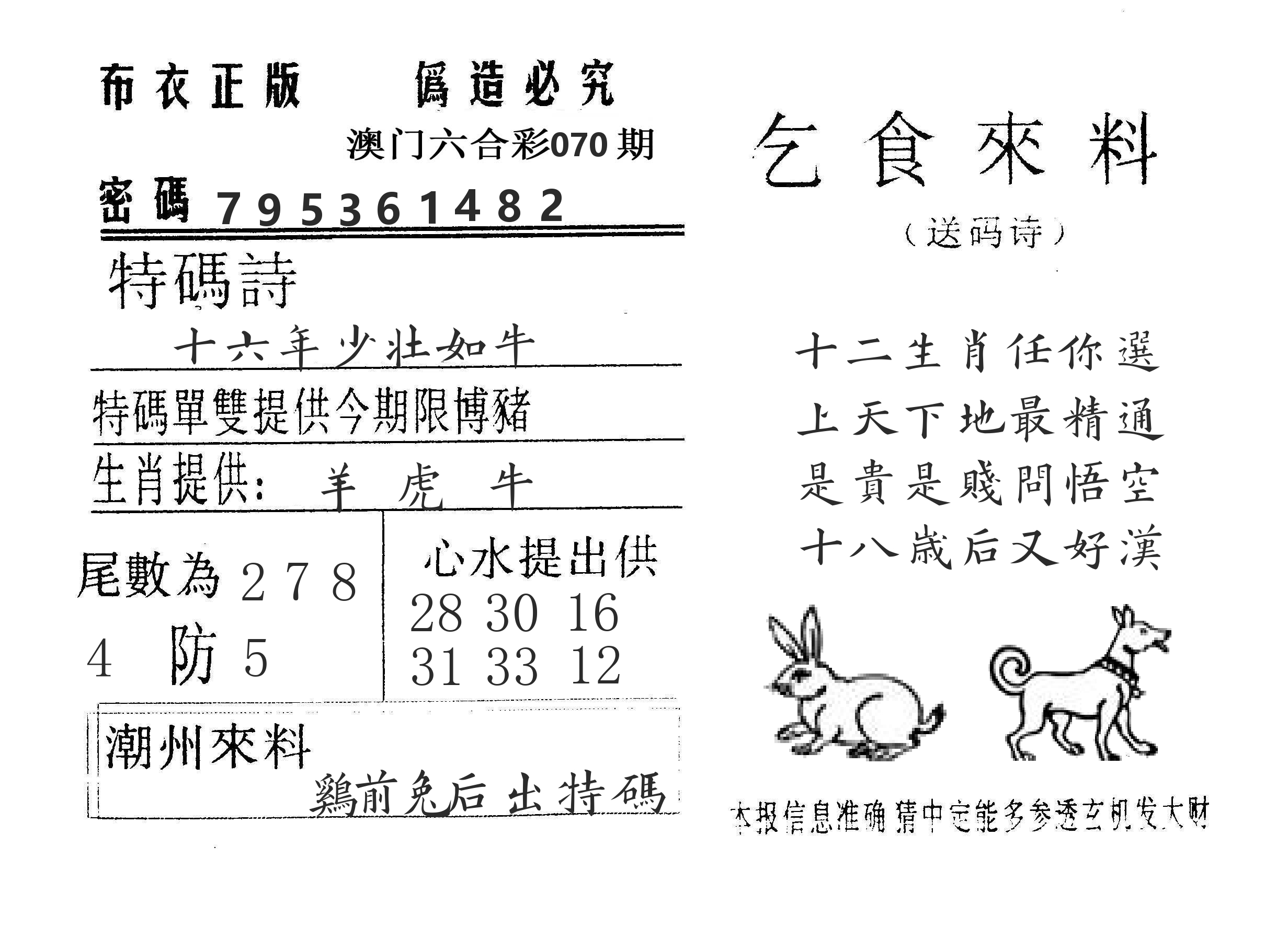 乞食来料 第70期