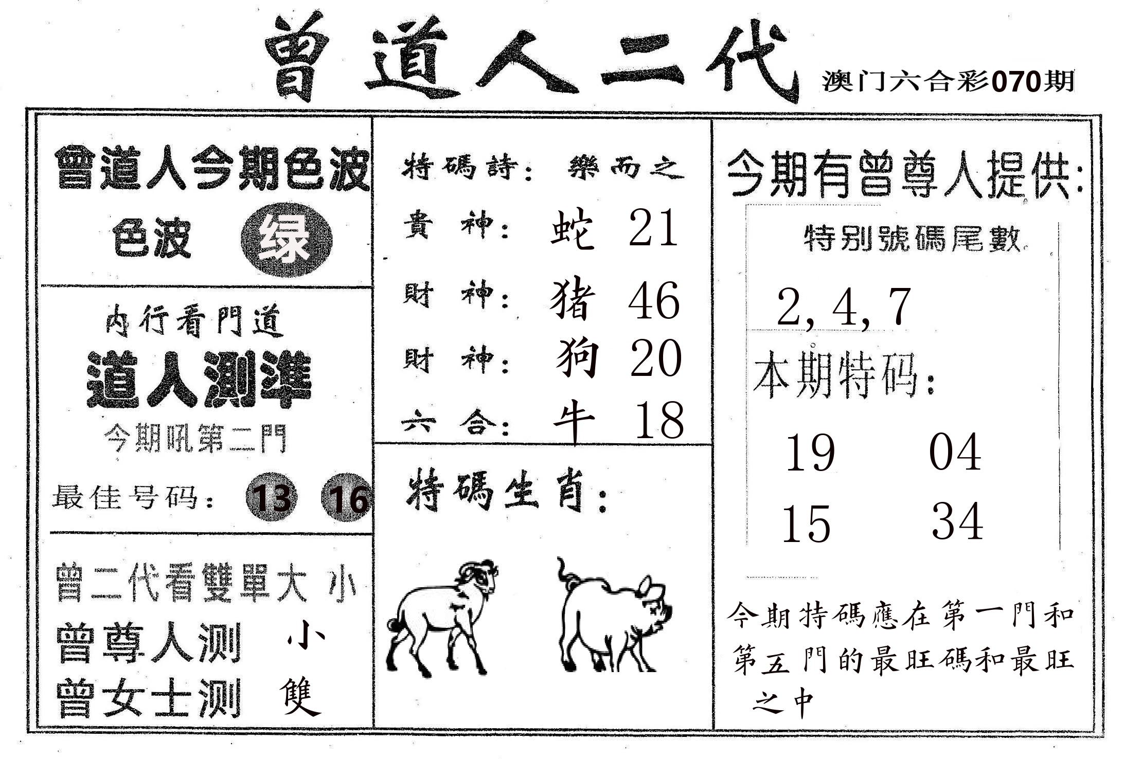 曾二代 第70期