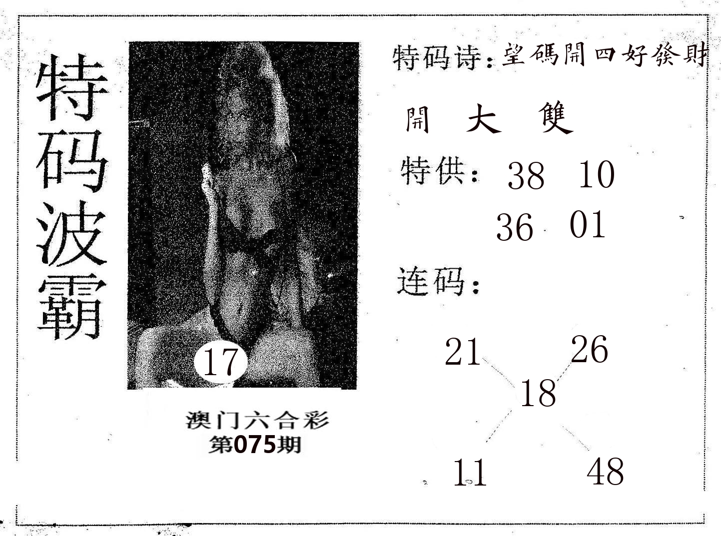 特码波霸 第75期